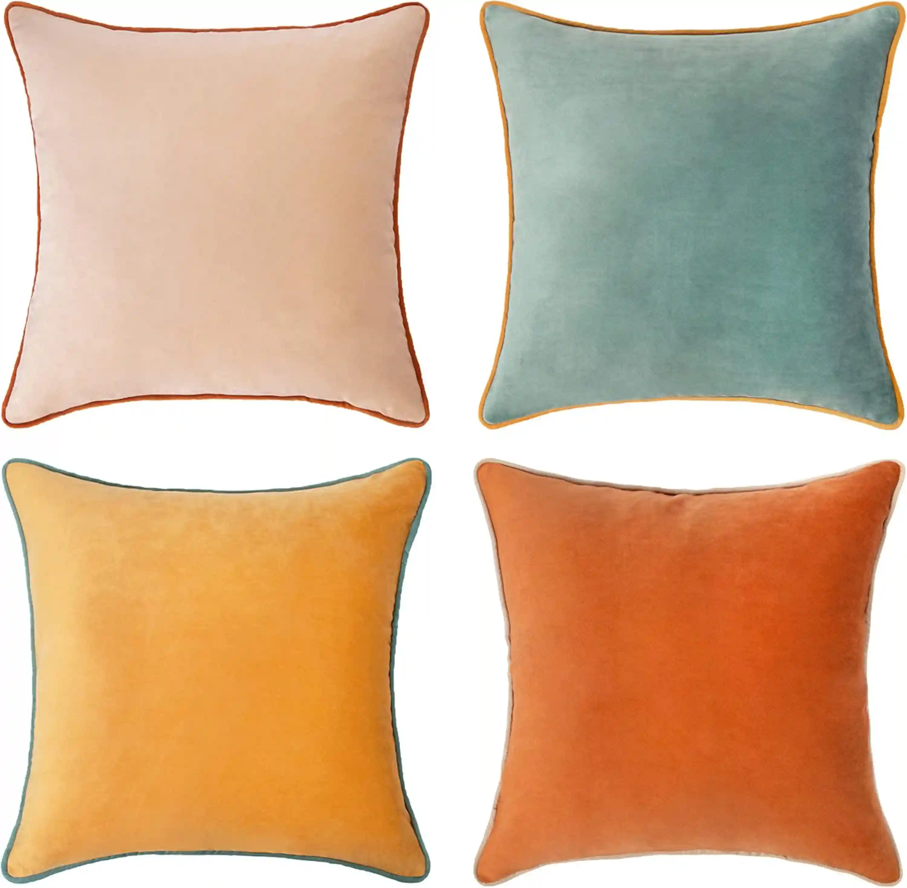 MONDAY MOOSE Decorative Soft Velvet Throw Pillow Covers Set of 4 Modern 18x18 Inch Cushion Cases
