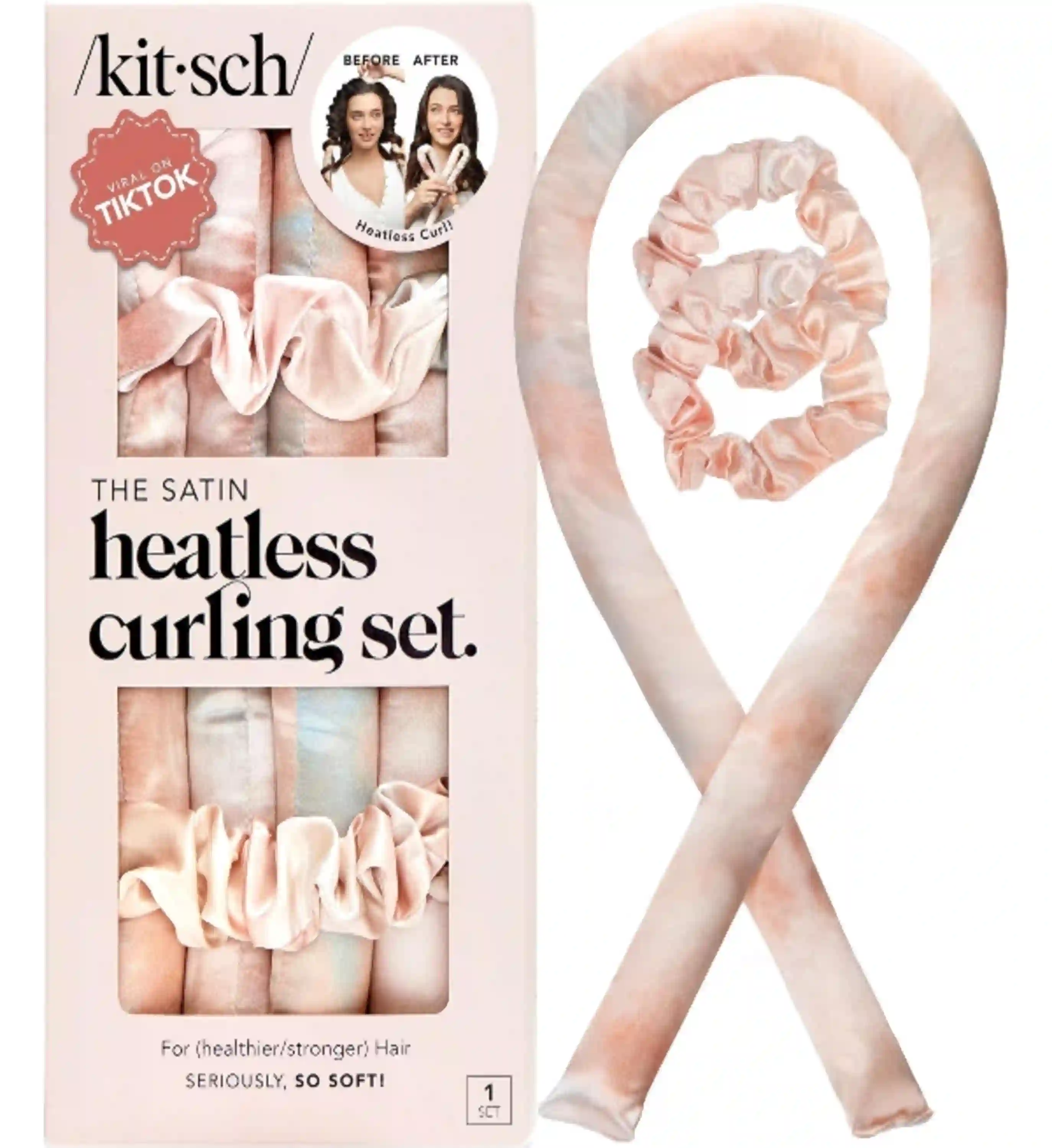 Kitsch Satin Heatless Curls Overnight Set for Frizz Free Waves