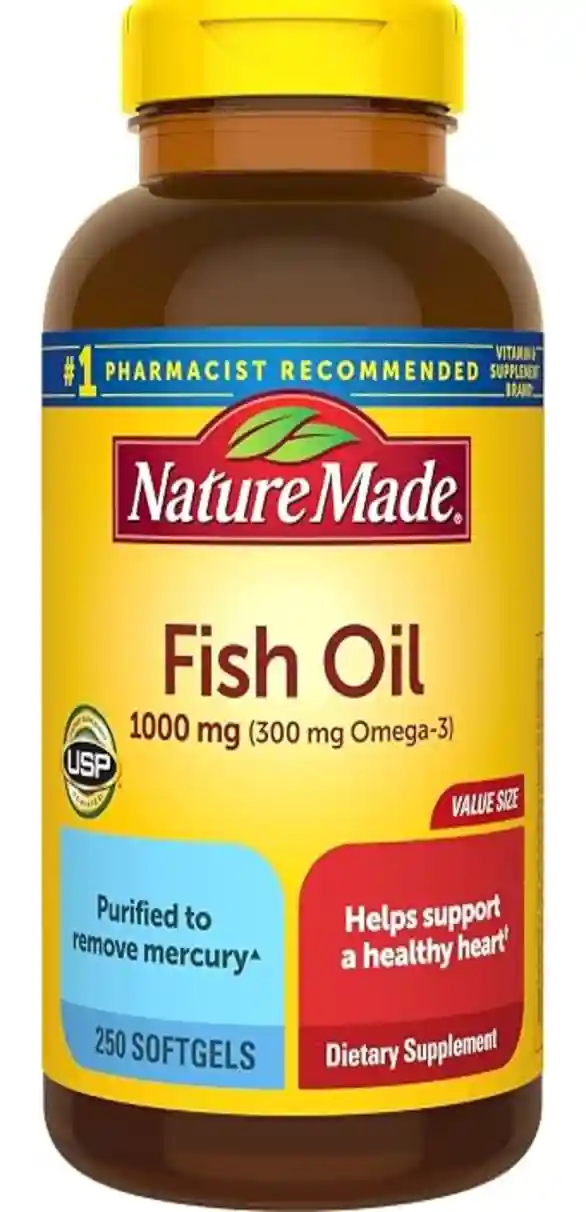 Nature Made Fish Oil 1000 mg Softgels Omega 3 Heart Health Supplement