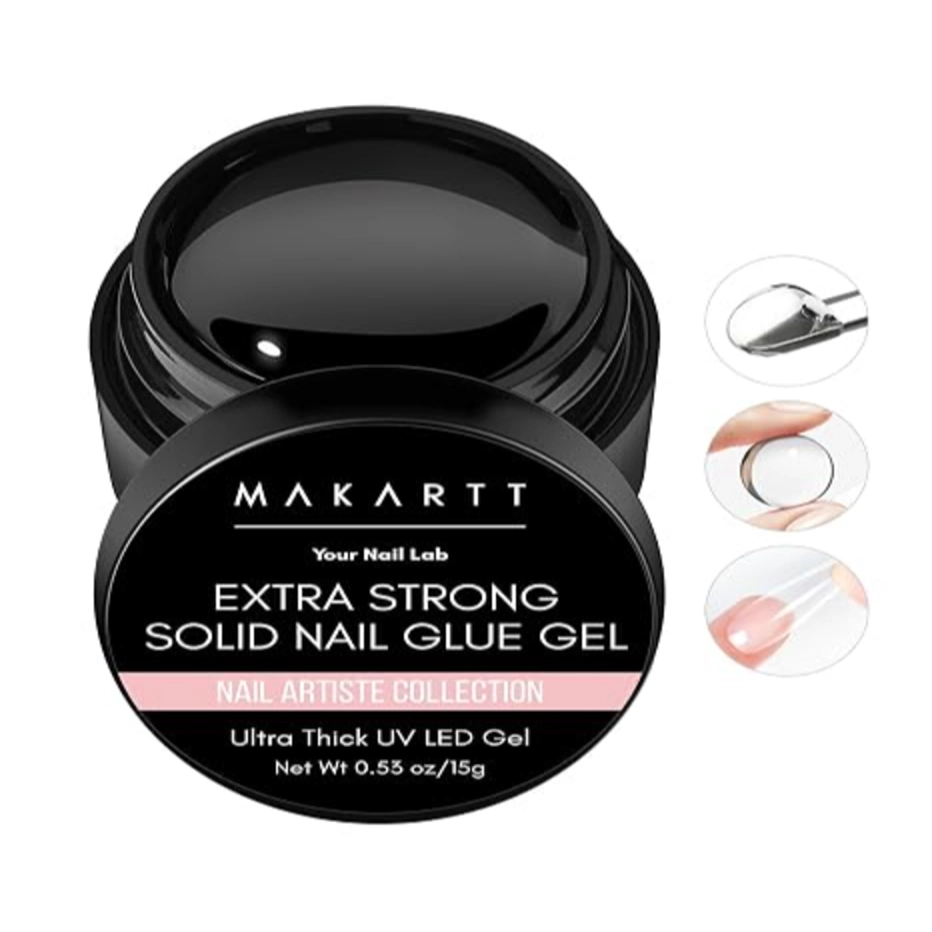 Makartt Solid Nail Glue Gel for Press-Ons 15g Jar UV Cure