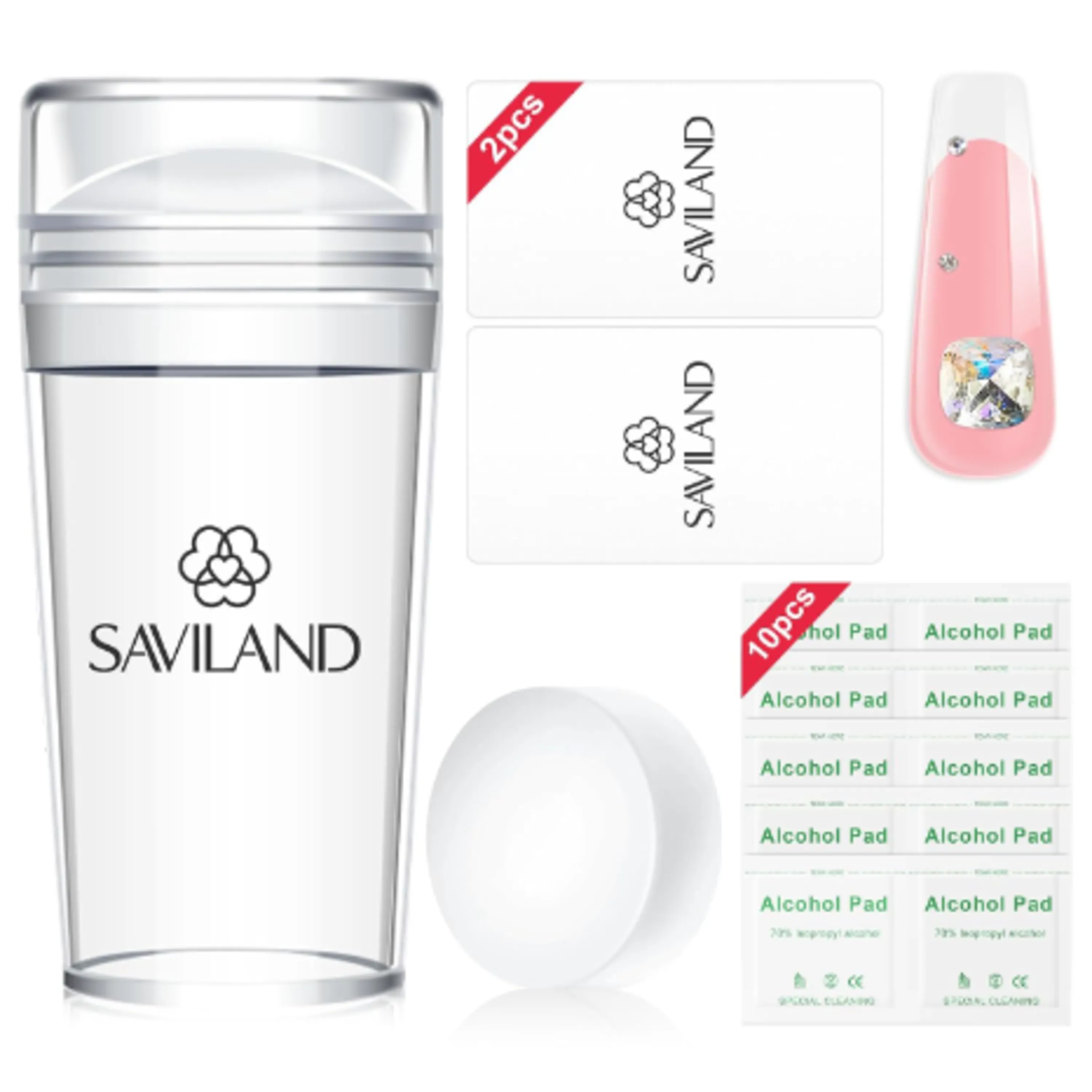 SAVILAND 14PCS French Tip Nail Stamp Silicone Stamper Kit