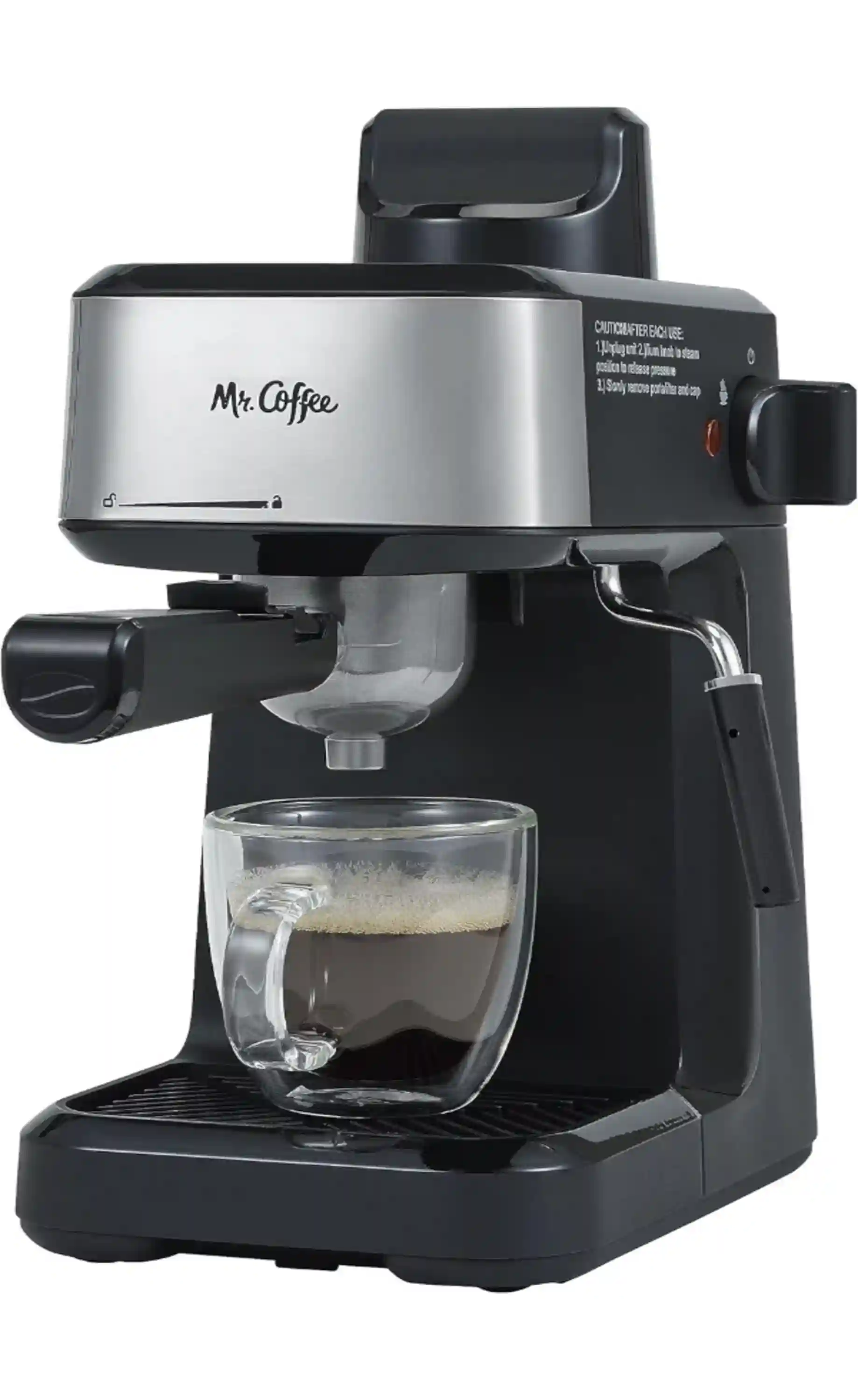 Mr. Coffee 4-Shot Steam Espresso Cappuccino and Latte Maker with Stainless Steel Frothing Pitcher