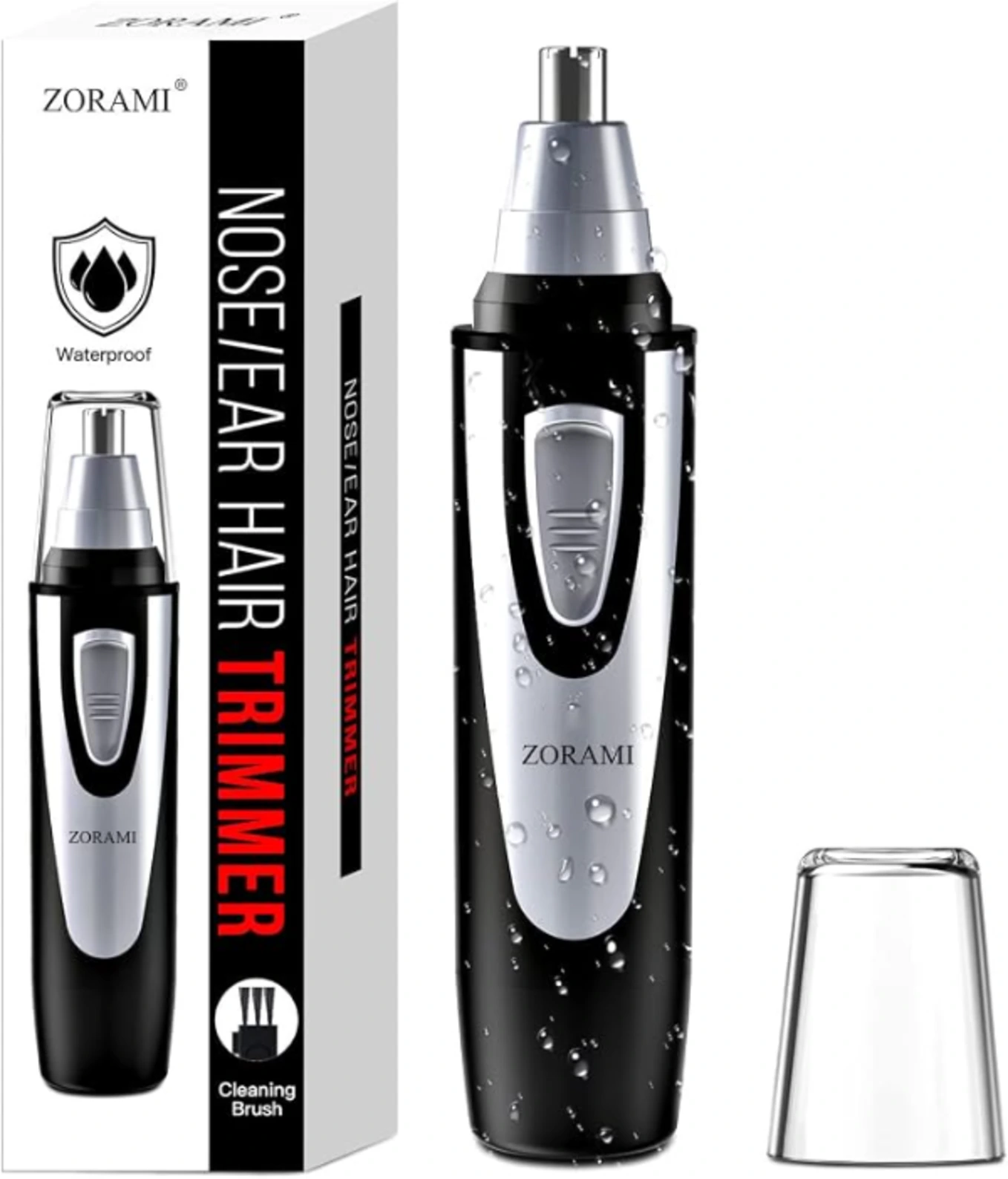 ZORAMI Ear and Nose Hair Trimmer Clipper Battery Operated Waterproof