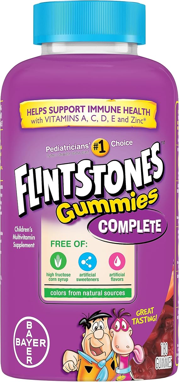 Flintstones Vitamins Complete Gummies Kids Multivitamin with Vitamin A B C D E Zinc 180 Count