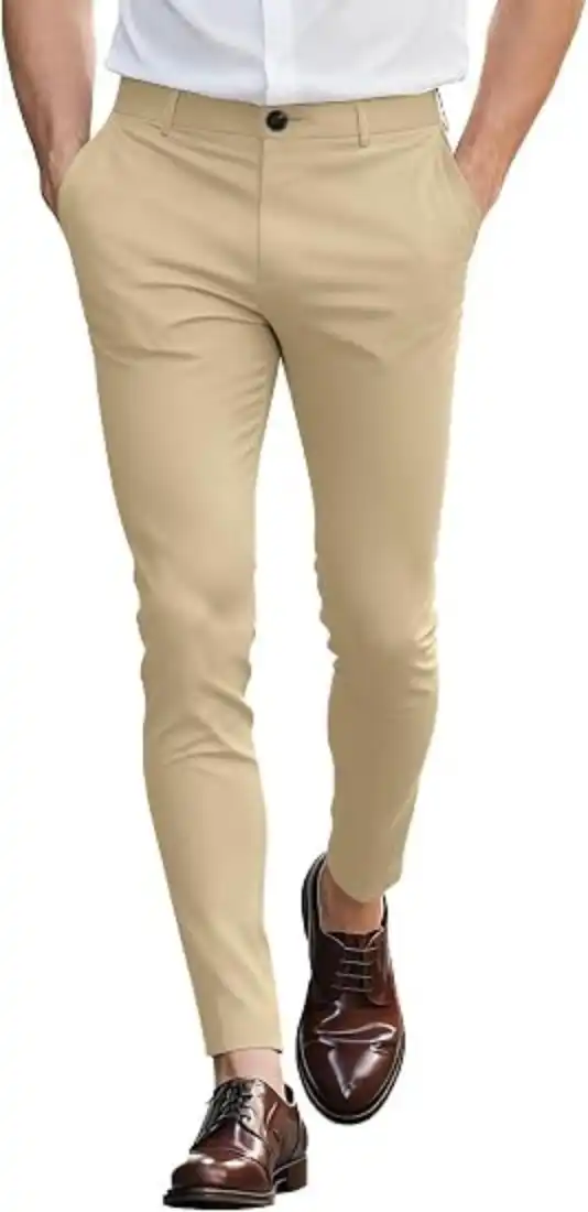 GINGTTO Mens Dress Pants Slim Fit Stretch Flat Front Chino Super Stretchy Wrinkle Resistant