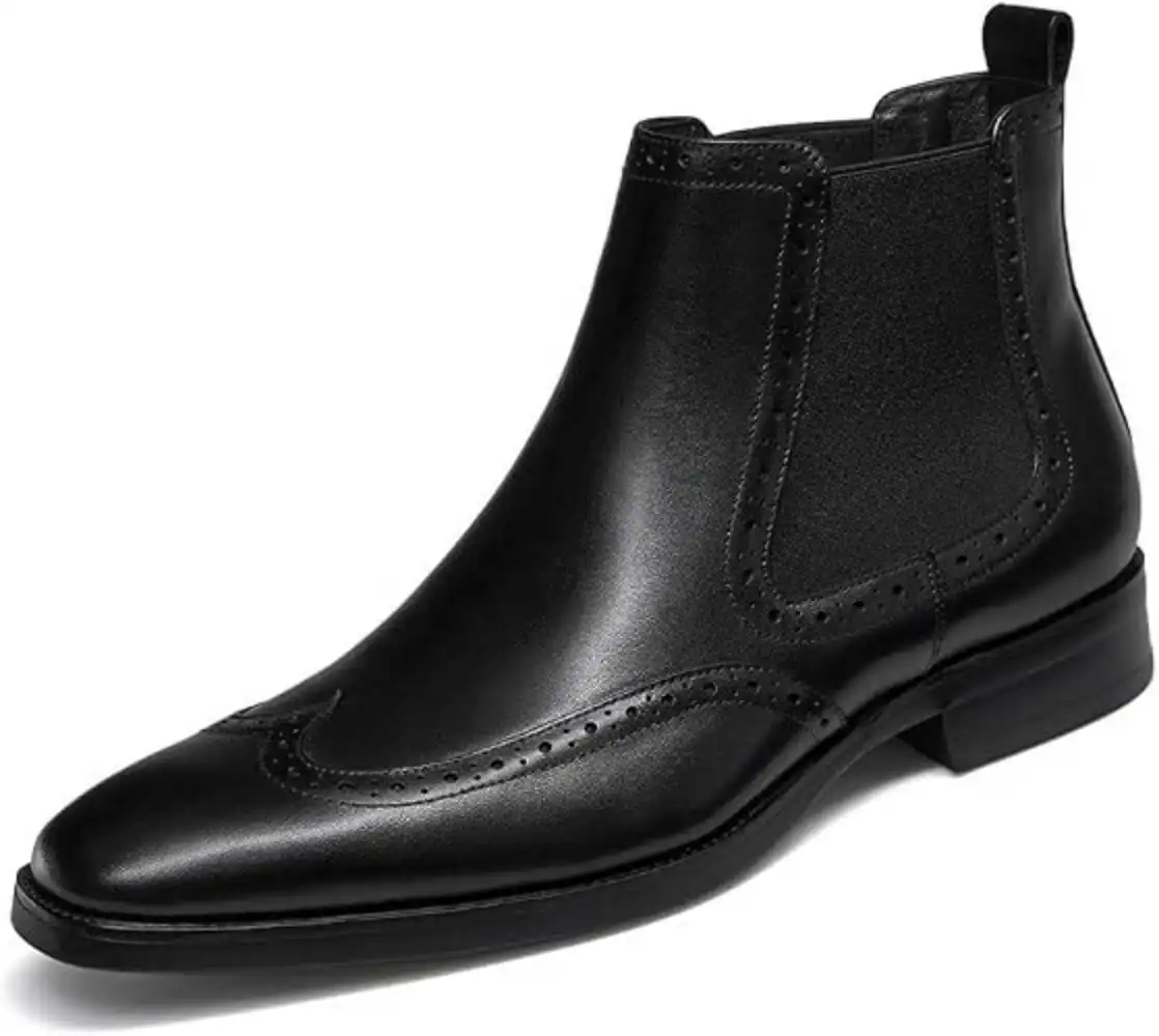 FRASOICUS Men's Genuine Leather Chelsea Boots Italian Style Ankle Boot