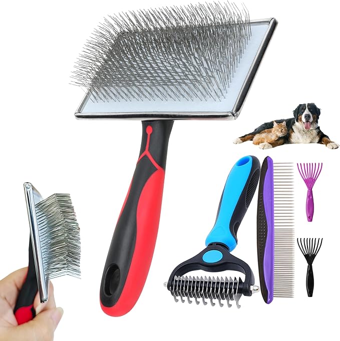 Dipoo Self Cleaning Shedding Brush Skin Friendly Grooming Tool