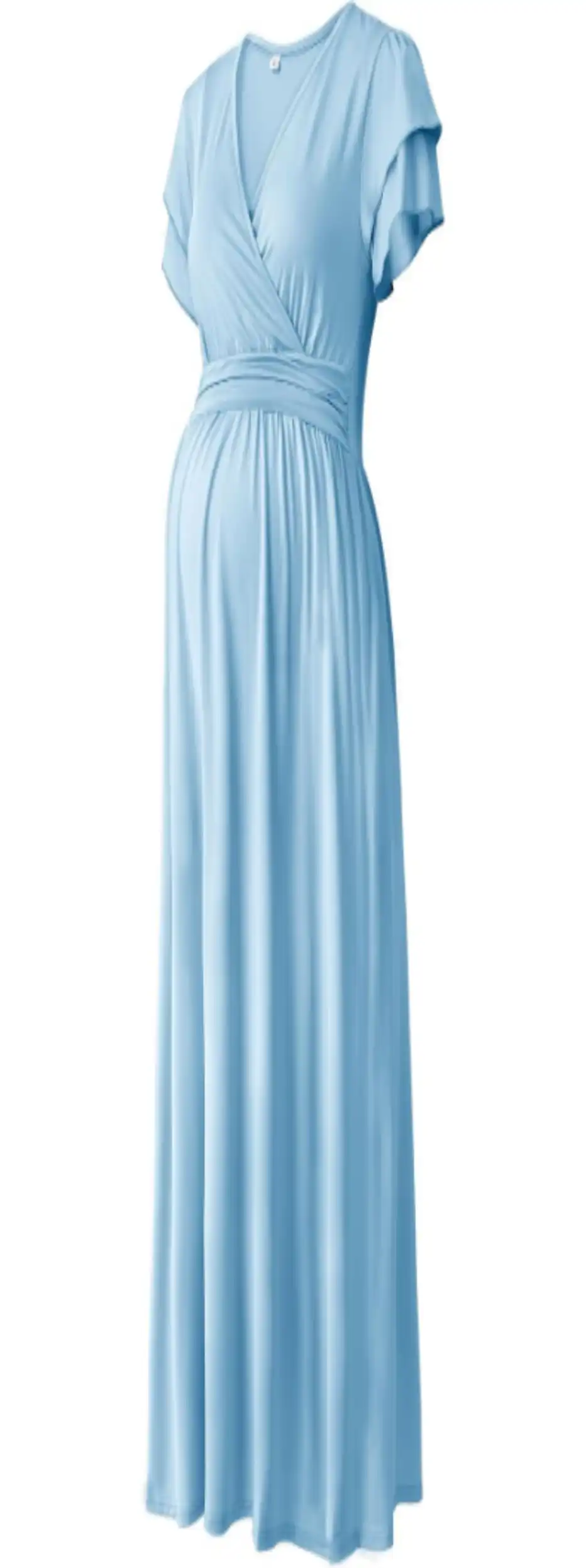 Women Maternity Maxi Dress V Neck Summer Flowy for Baby Shower