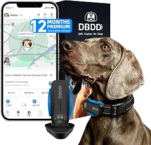 DBDD Dog GPS Tracker with 12 Month Subscription Real Time Location Waterproof