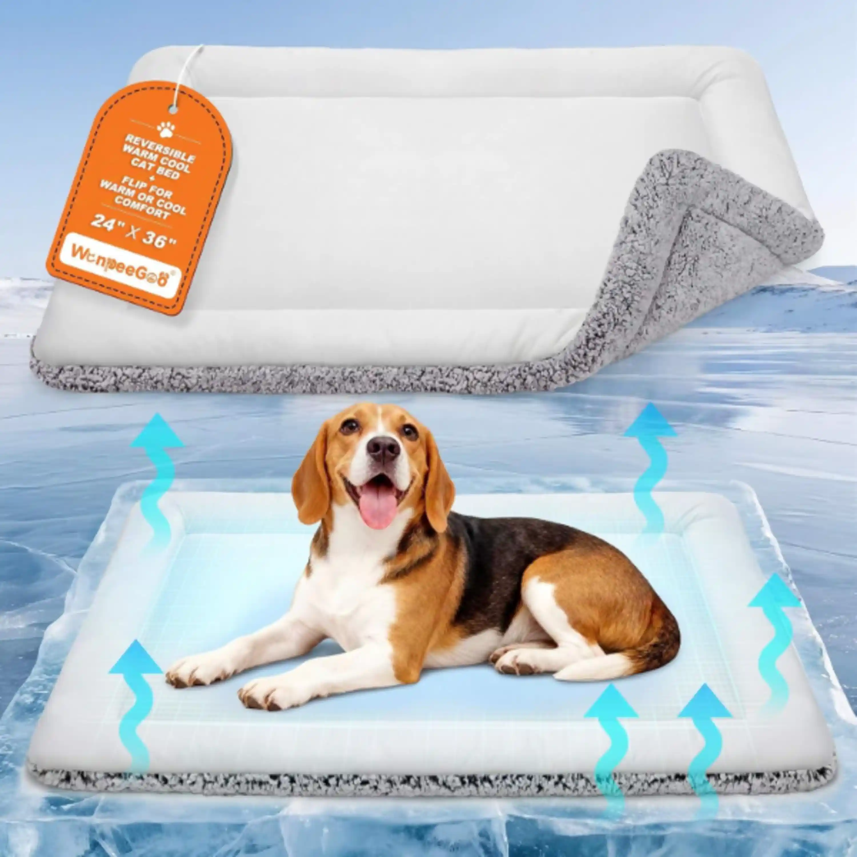 Cooling Mat for Cats Reversible Self Warming Cat Bed Gray 24 x 36 Inches