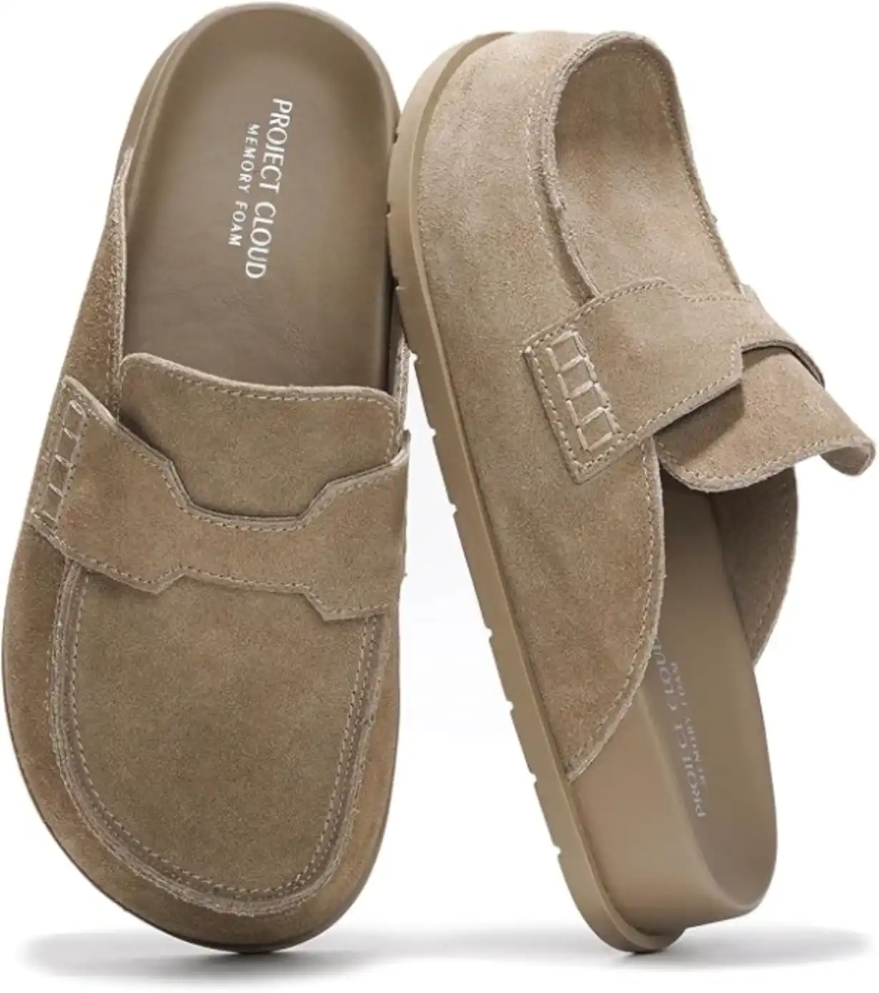 Project Cloud Genuine Leather Slip On Womens Clogs Arch Support Foamy Mules