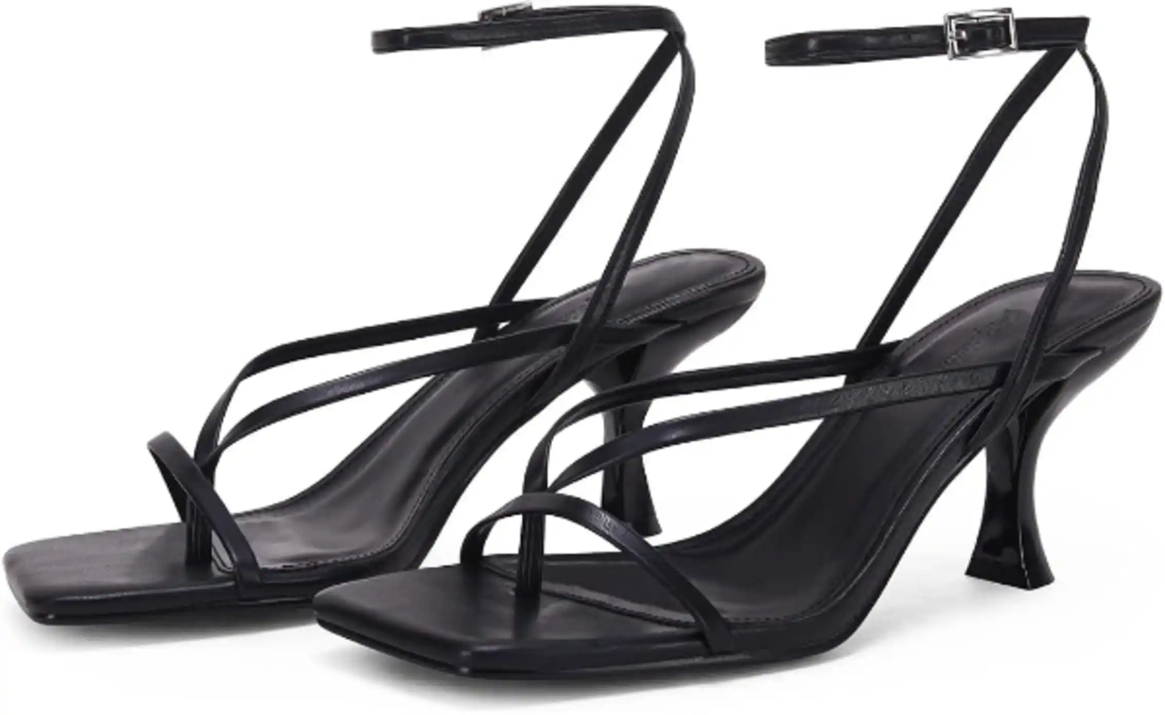 PiePieBuy Women Lace Up Heeled Sandals Square Open Toe Strappy Heels