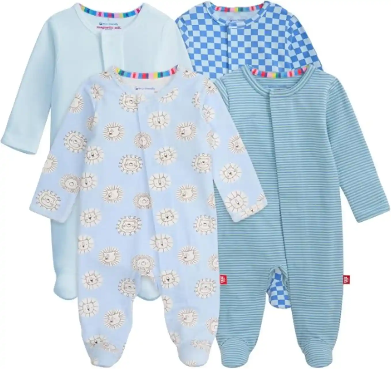 Magnetic Me Cloudstretch Four Pack Bundle Magnetic Baby Footie Pajamas