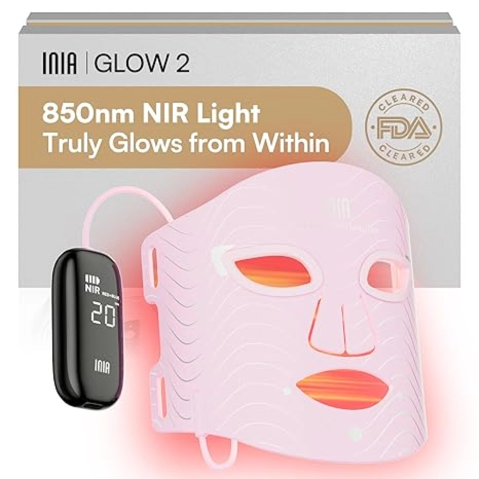 INIA Red Light Therapy Mask for Face 850nm NIR 4 Modes