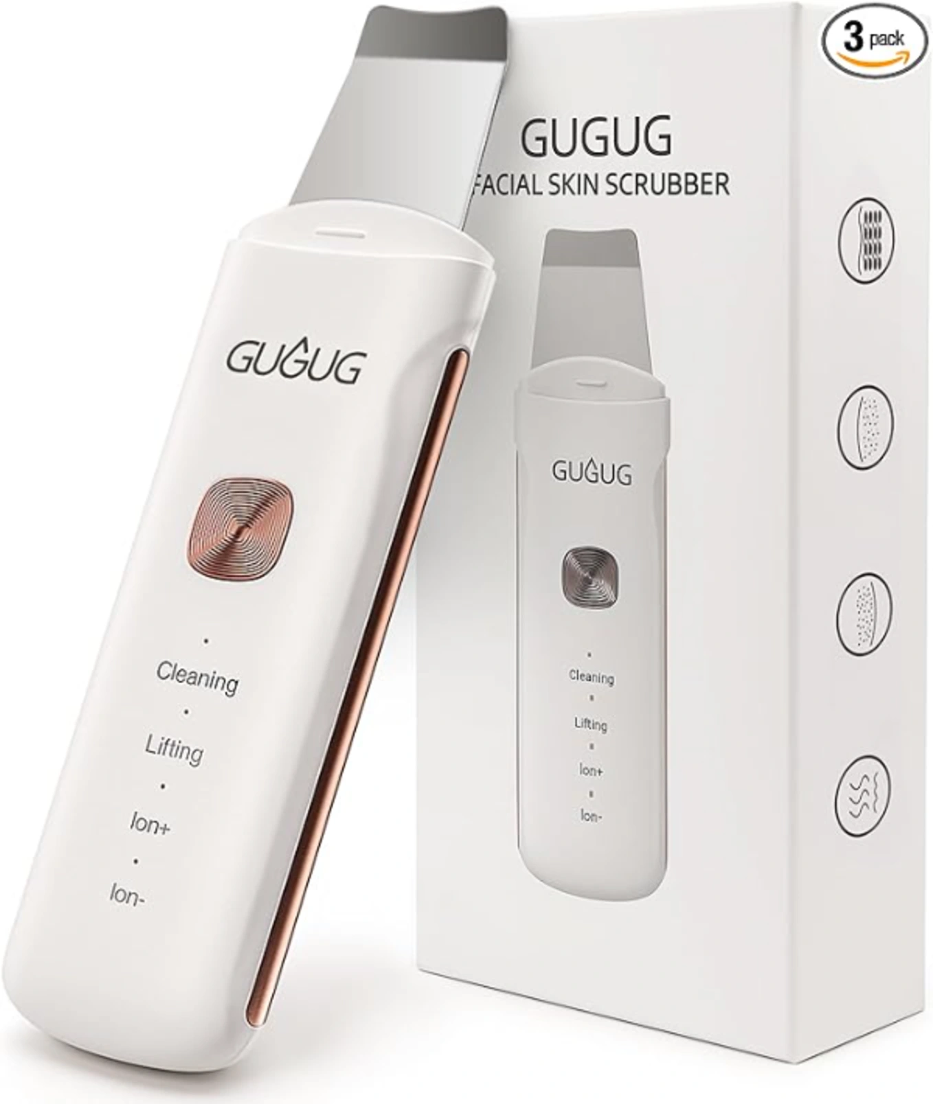 GUGUG Waterproof Skin Scrubber 4-in-1 Facial Spatula Pore Cleaner