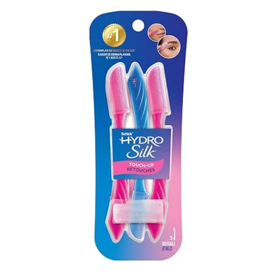 Schick Hydro Silk Touch-Up Dermaplane Razor for Women Face 3 Count