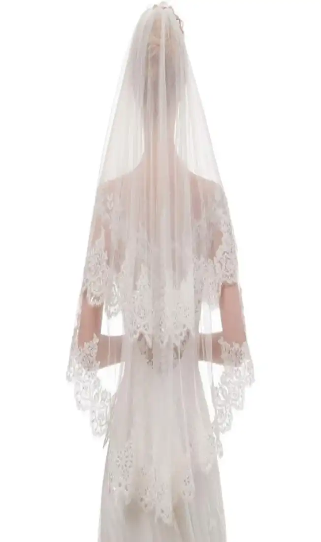 EllieHouse Women Short 2 Tier Wedding Bridal Veil With Comb L24