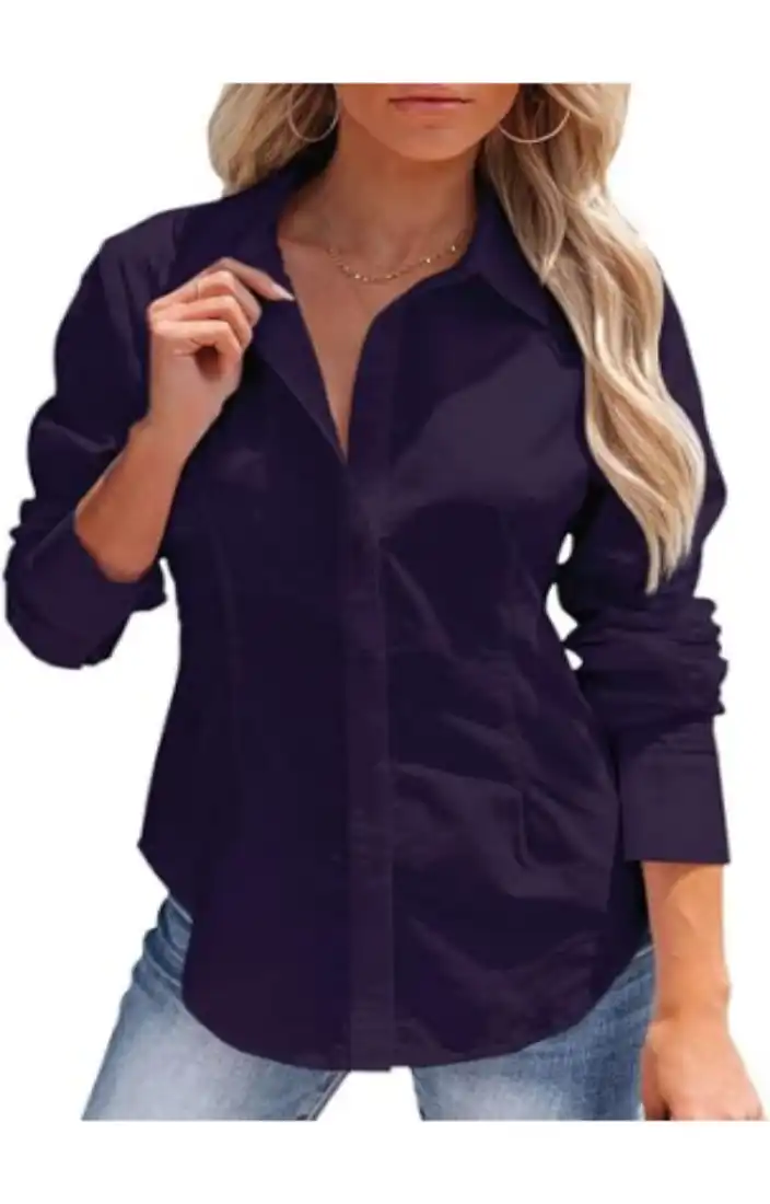 siliteelon Women's Button Down Shirts Long Sleeve Dress Shirts Wrinkle Free Collared Work Office Blouse