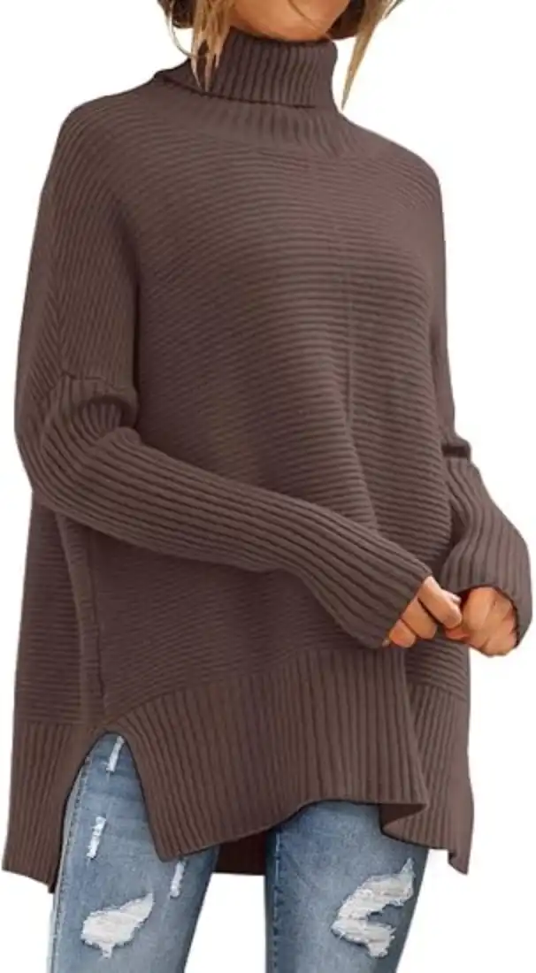 LILLUSORY Women Oversized Turtleneck Sweaters Fall Cozy Long Pullover Tunic Sweater