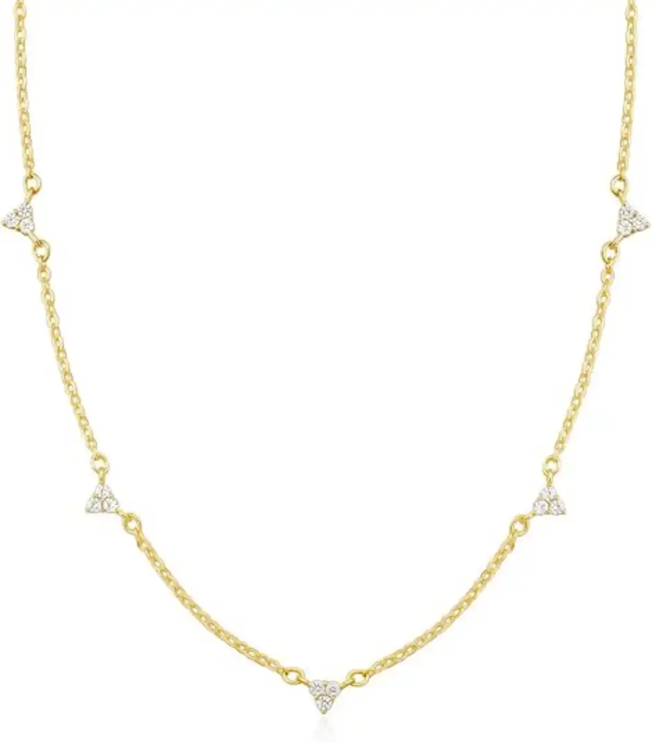 Dainty Station Choker Simulated Diamond Necklace Simple Layering CZ Trendy Jewelry