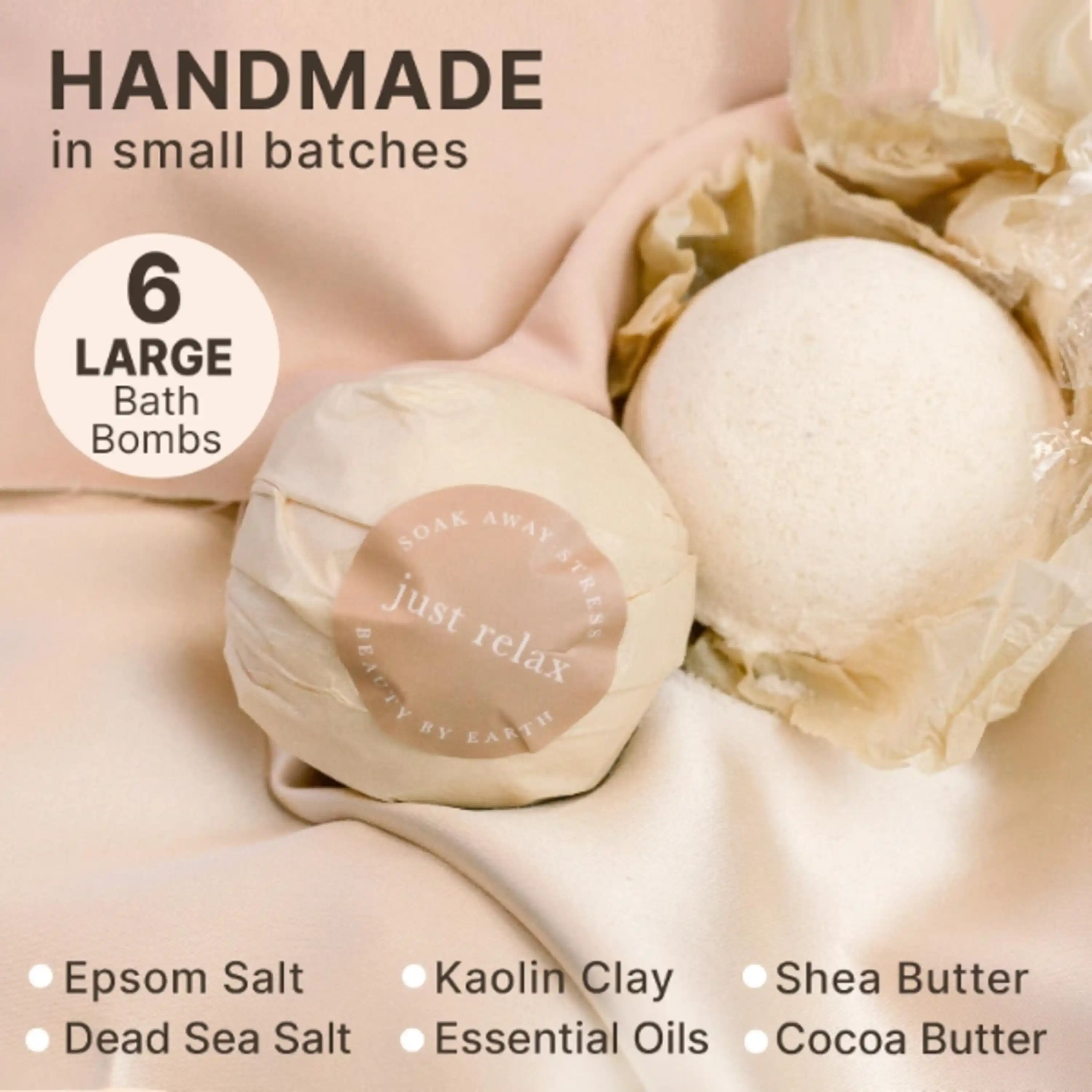 Beauty by Earth Bath Bombs Gift Set Made with Organic Natural Ingredients in the USA