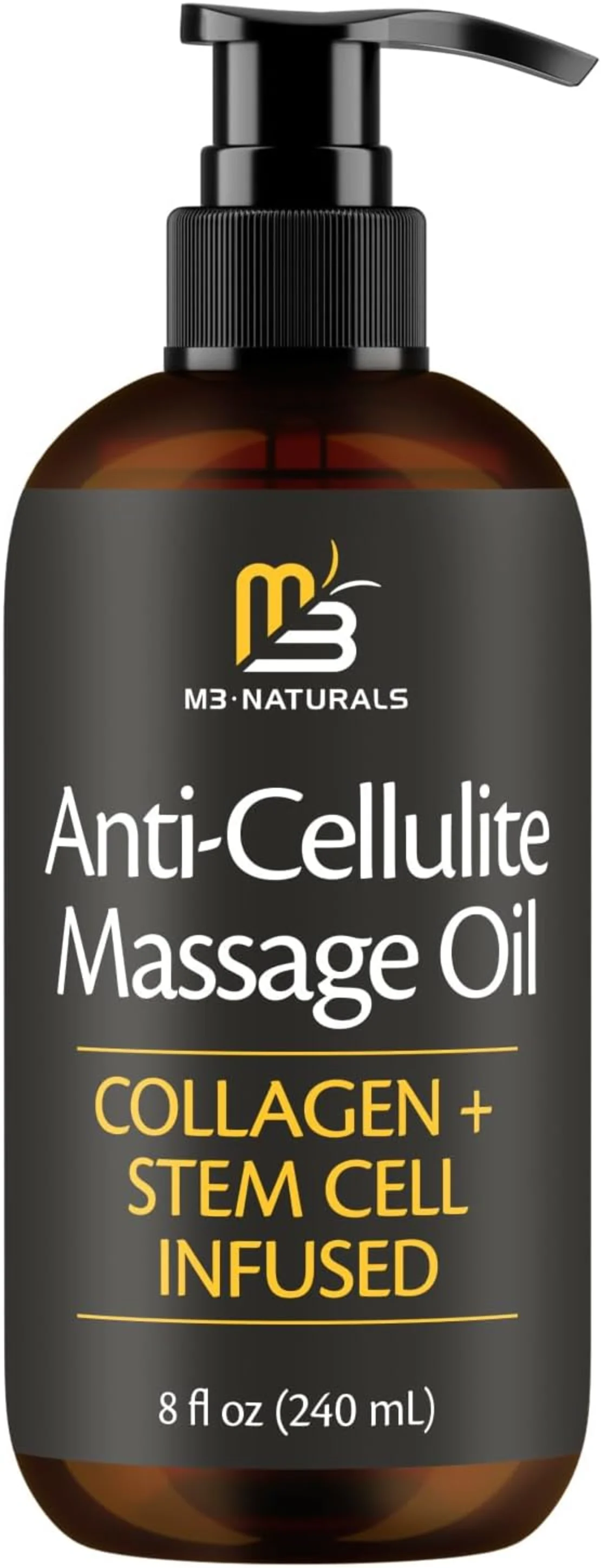 M3 Naturals Firming Body Massage Oil with Collagen and Stem Cell Extract for Cellulite