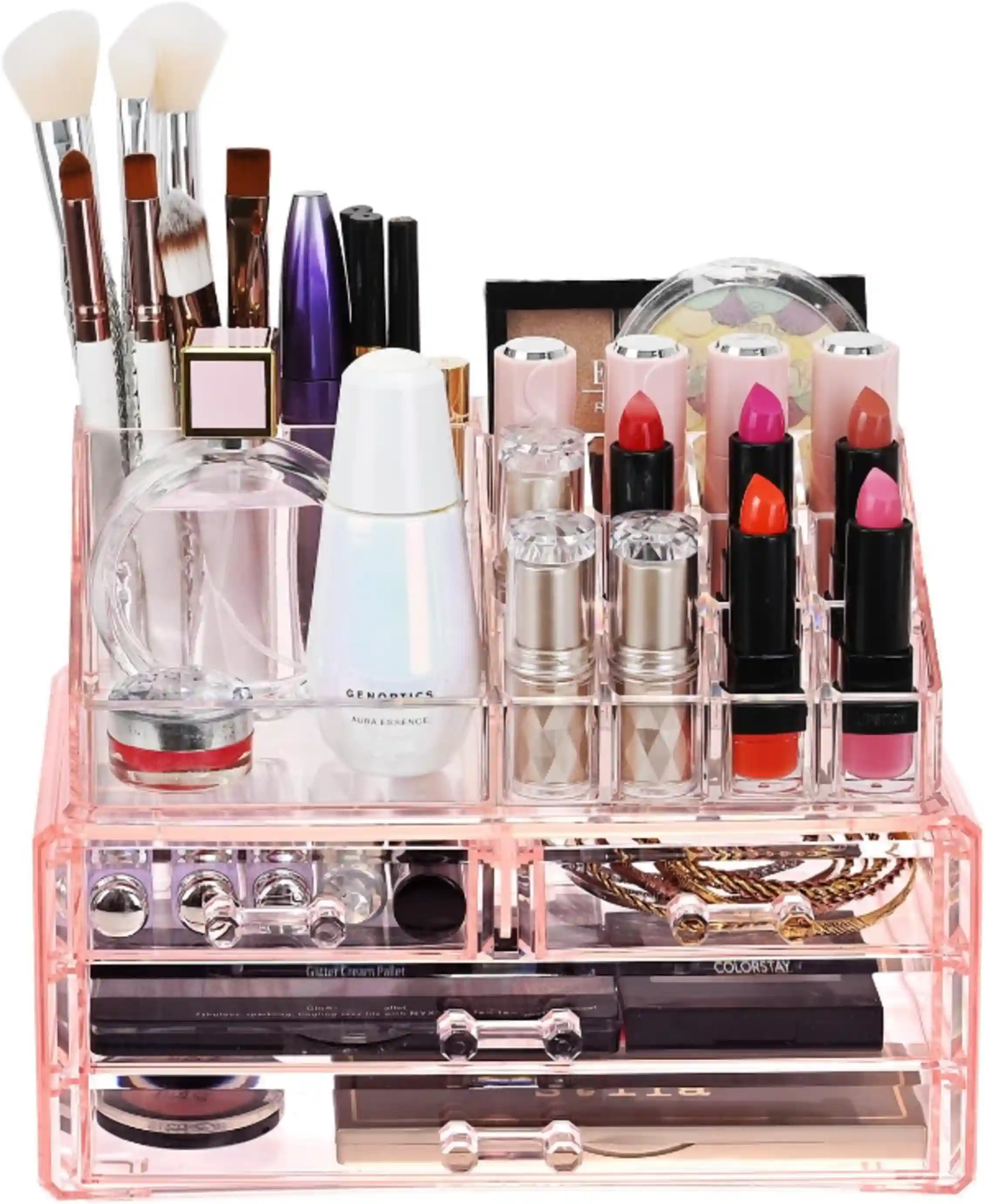 Ikee Design Pink Acrylic Makeup Cosmetics Lip Gloss Organizer