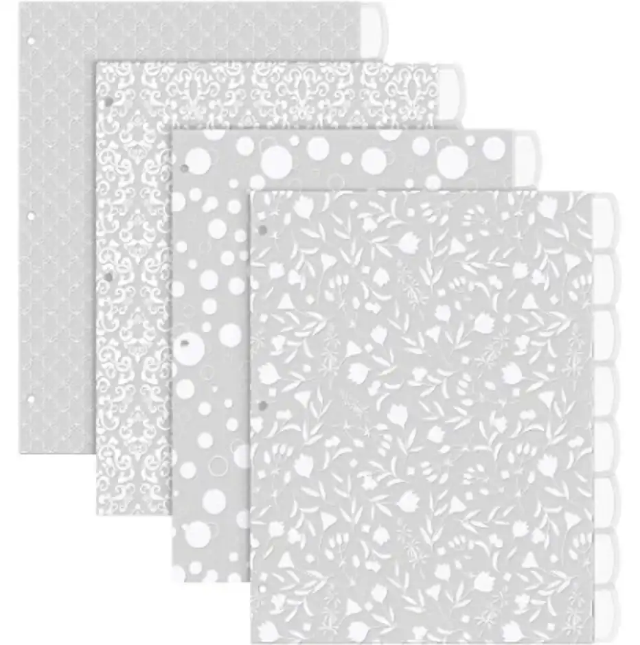 24 Pcs Plastic Dividers for 3 Ring Binders Frosted Tabbed Index Dividers