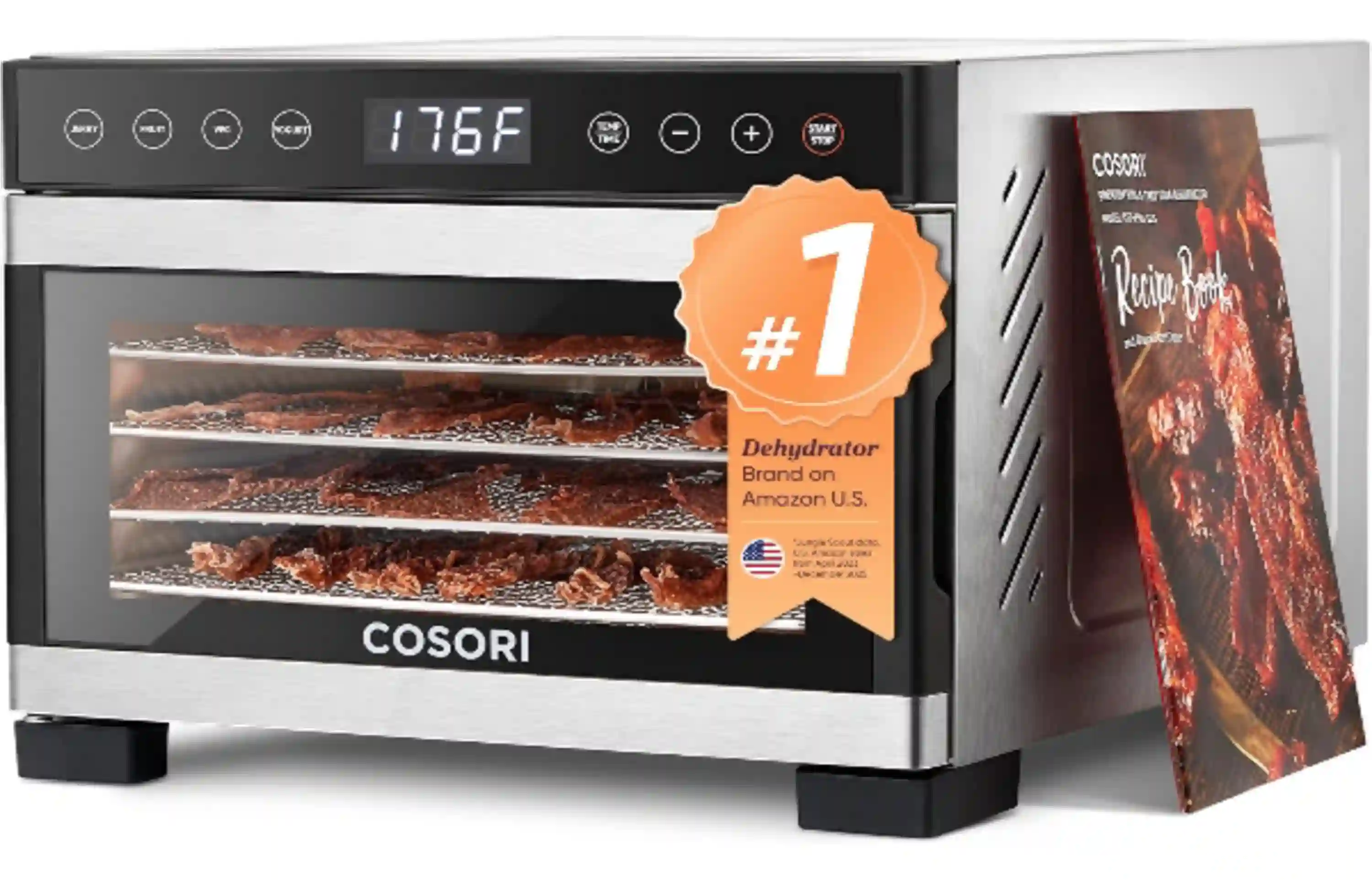 Cosori Stainless Steel Food Dehydrator Machine with 5 Trays and Preset Controls