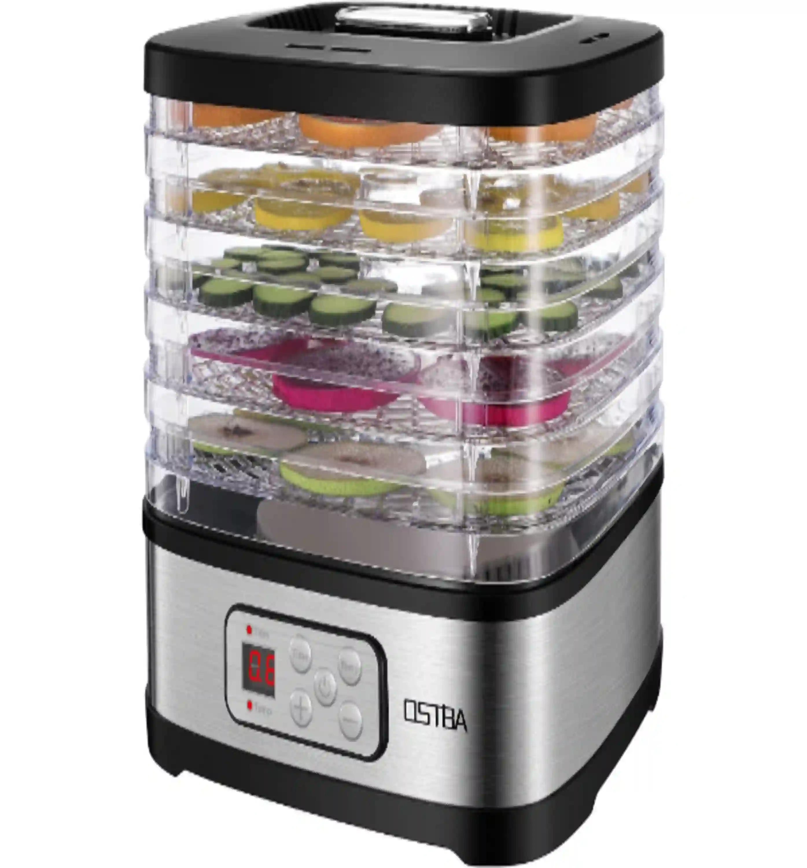 OSTBA 5 Tray Compact Food Dehydrator Machine with LED Touchscreen and 72-Hour Timer