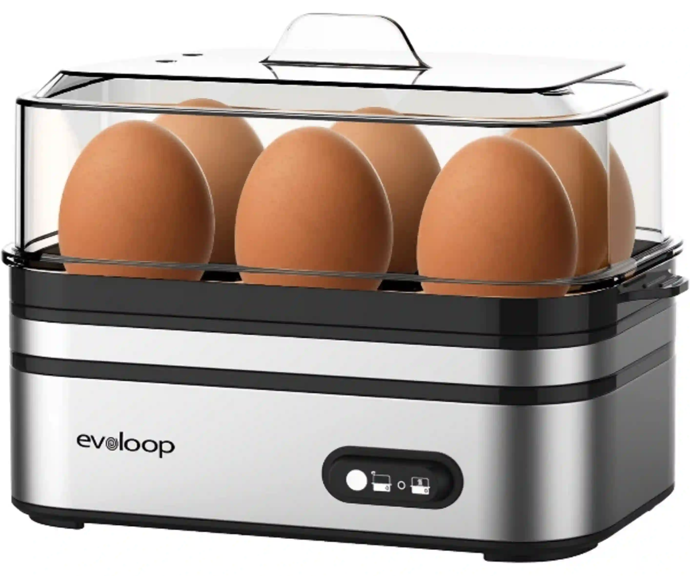 Evoloop Rapid Electric Egg Cooker and Poacher with Six Egg Capacity and Auto Shutoff