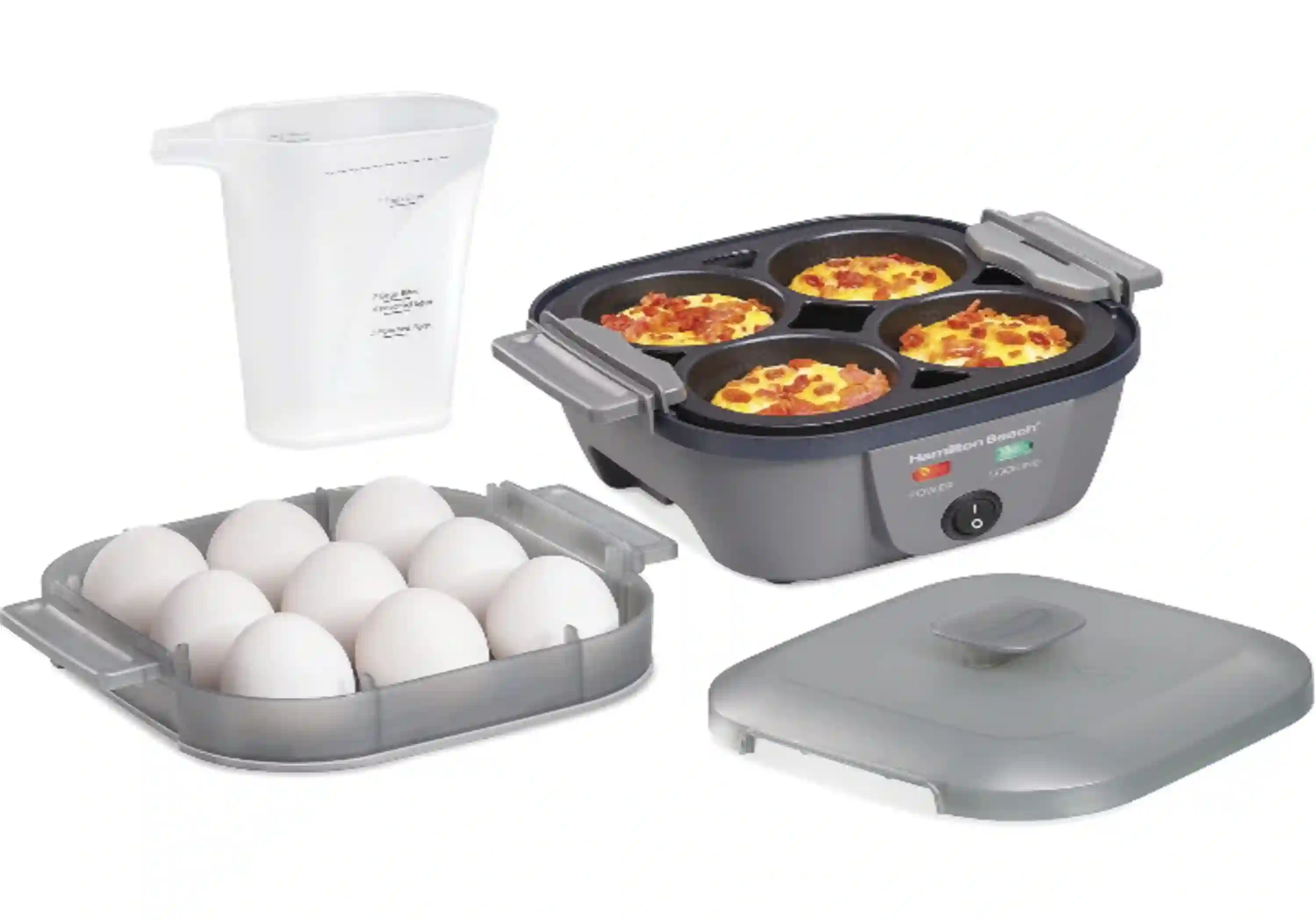 Hamilton Beach 6-in-1 Electric Egg Cooker with Built-in Nonstick Skillet and Egg Bite Maker