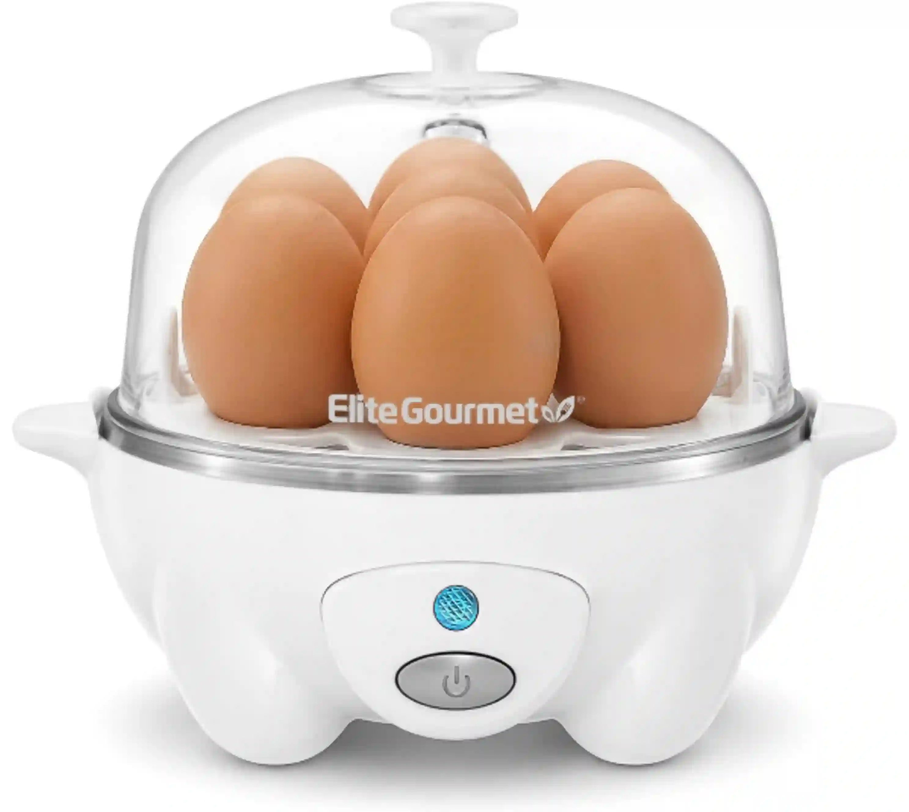 Elite Gourmet Rapid Electric Egg Cooker and 7-Egg Poacher Maker in White