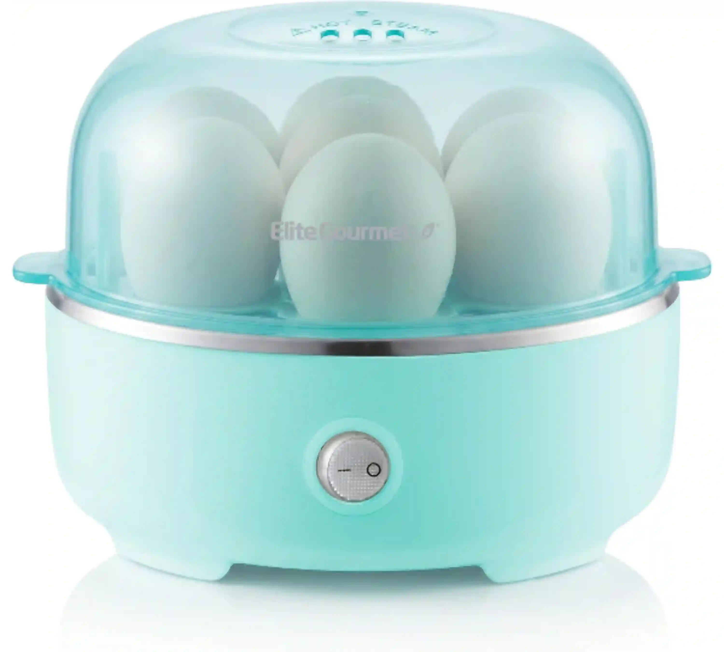 Elite Gourmet Easy Electric Egg Cooker with 7 Egg Capacity in Retro Mint