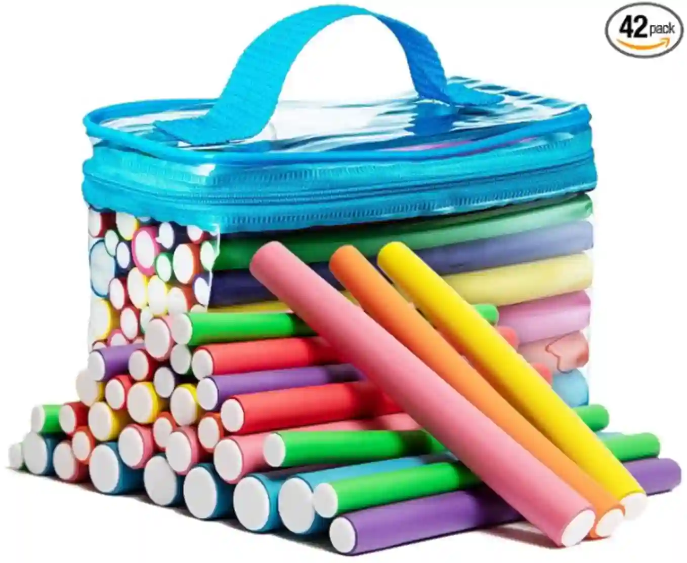 Tifara Beauty Heatless Flexible Hair Rollers Curlers 42 Pack 7 Inch Soft Foam Flexi Rods