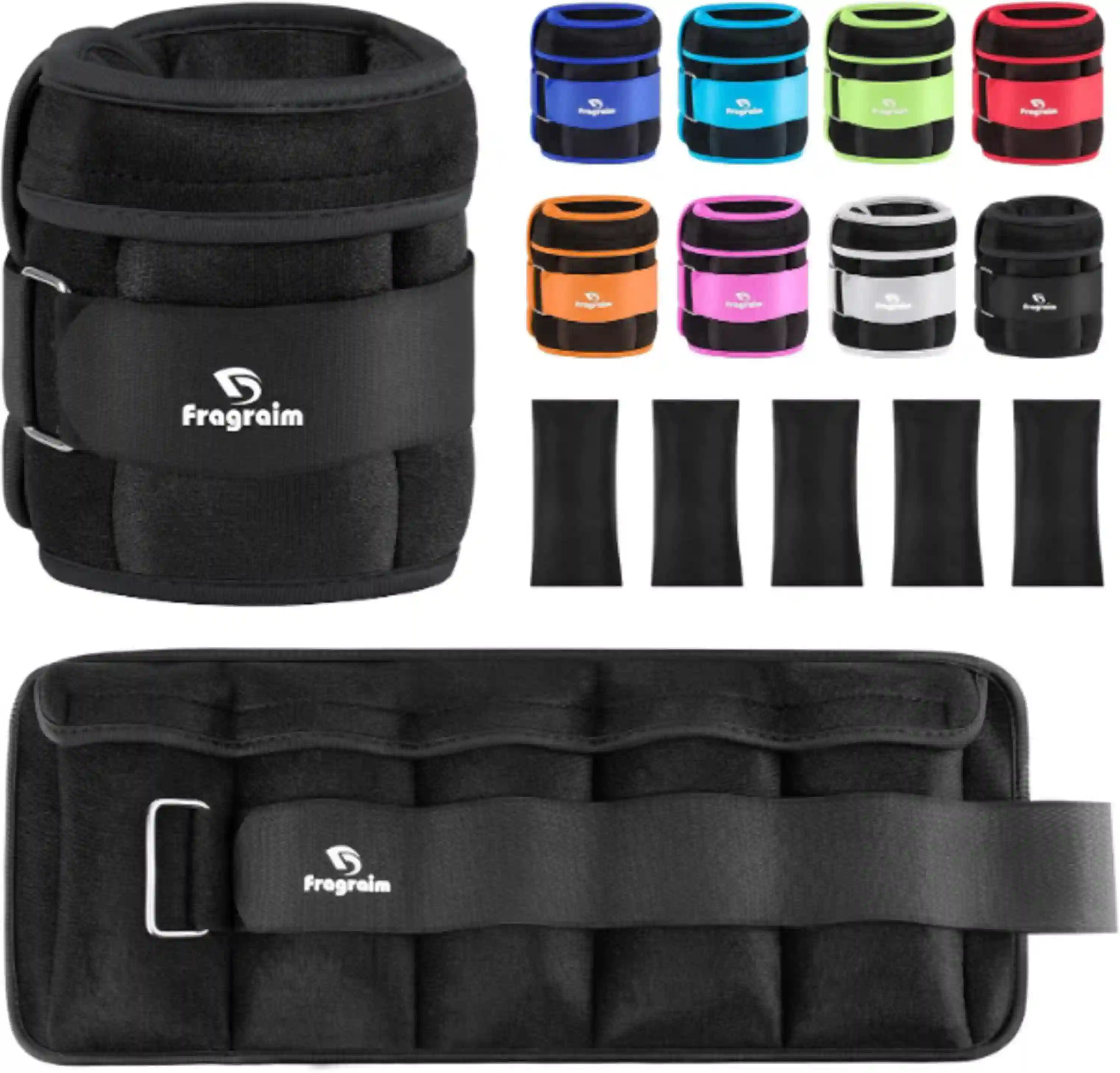 Fragraim Adjustable Ankle Weights with Removable Sandbags for Fitness