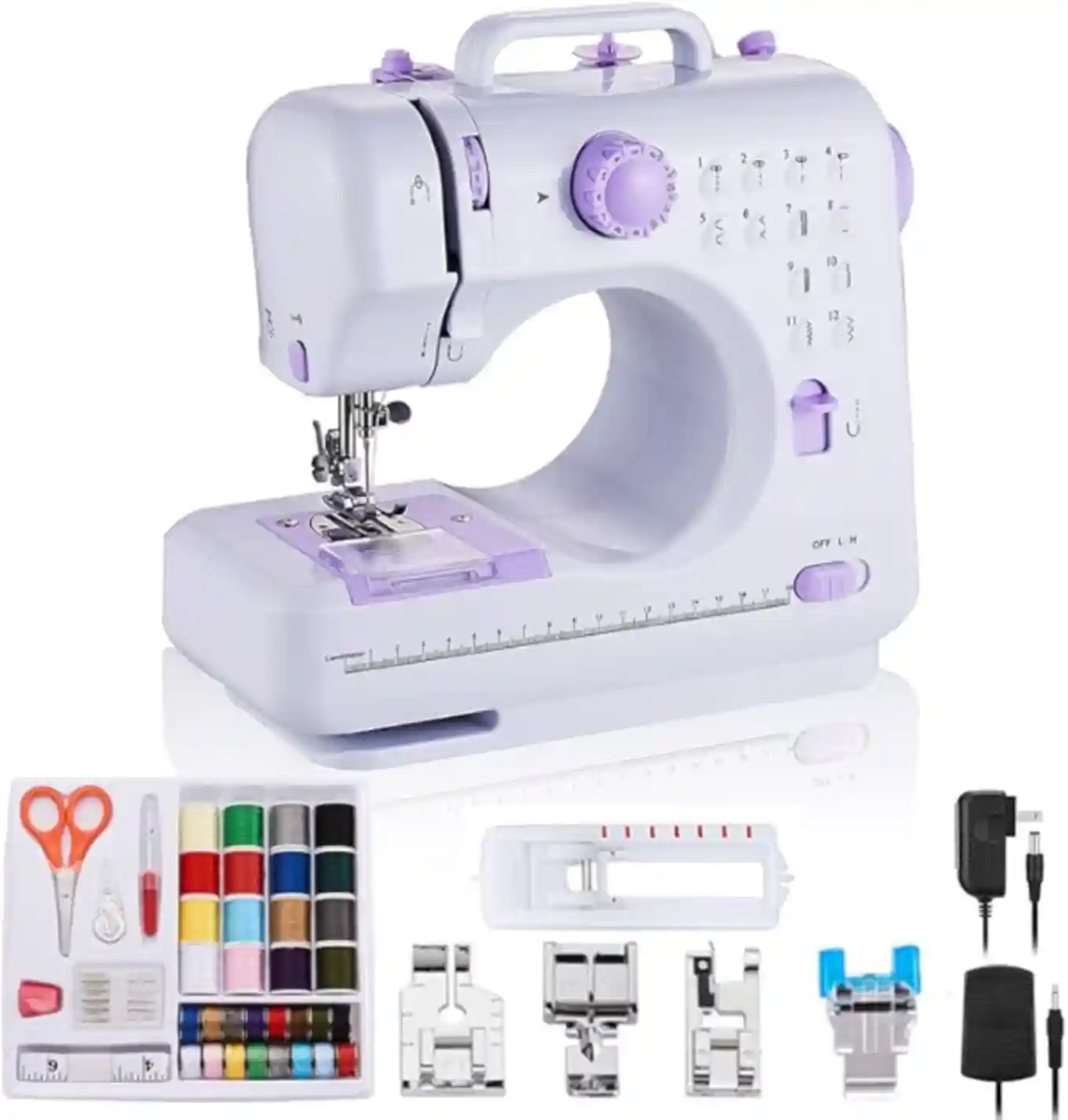 Rxmeili Portable 12-Stitch Sewing Machine Dual Power Compact Beginner Crafts Device