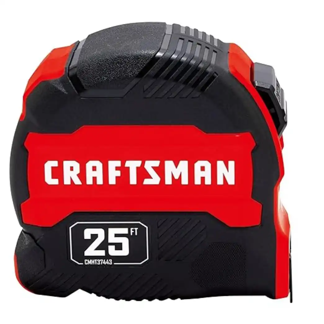 CRAFTSMAN 25 Foot Tape Measure Retractable Manual Locking High Carbon Steel Blade with Fraction Markings CMHT37443S