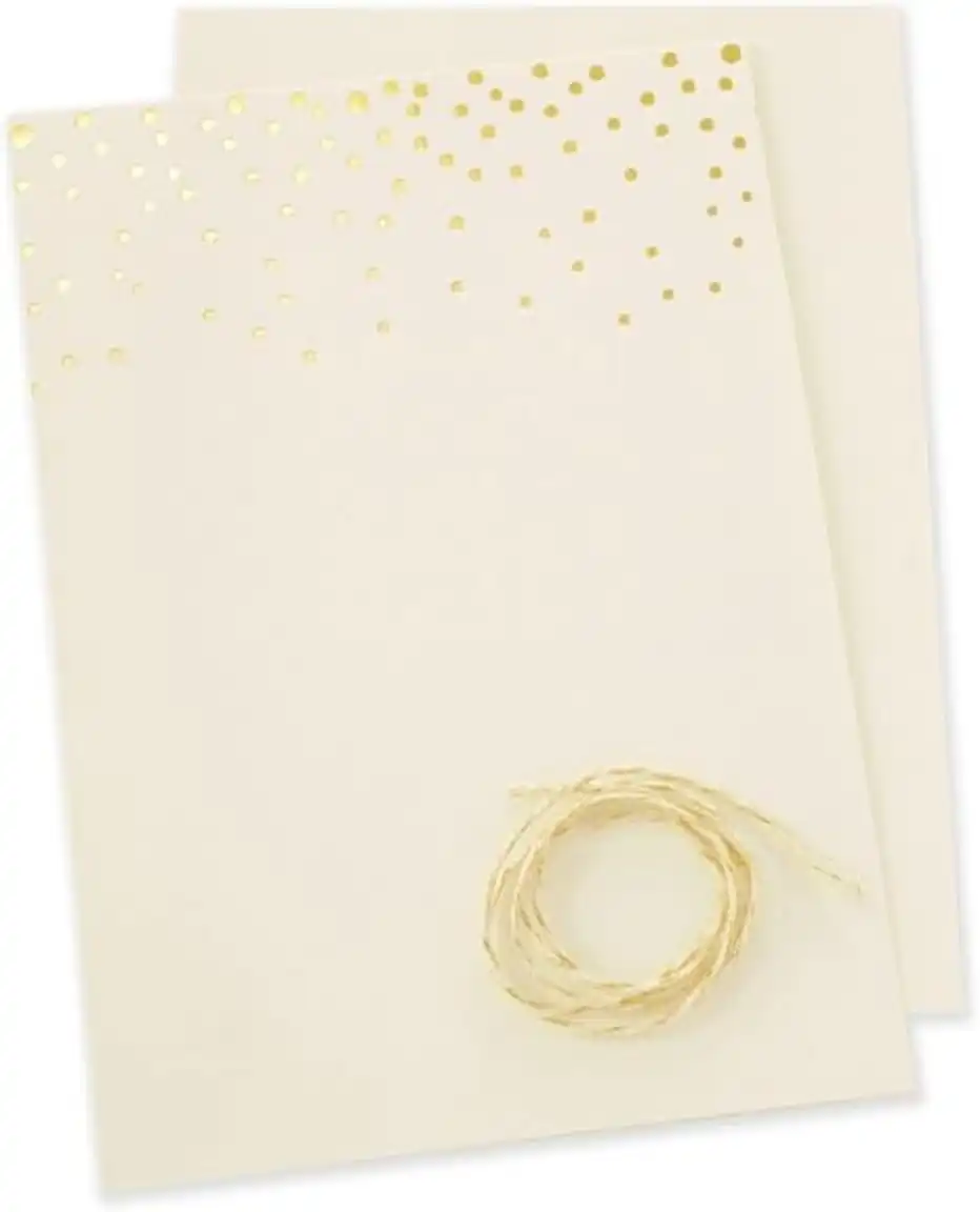 Printable Silver Foil Border Embossed Premier Invitations Set of 28 with Envelopes