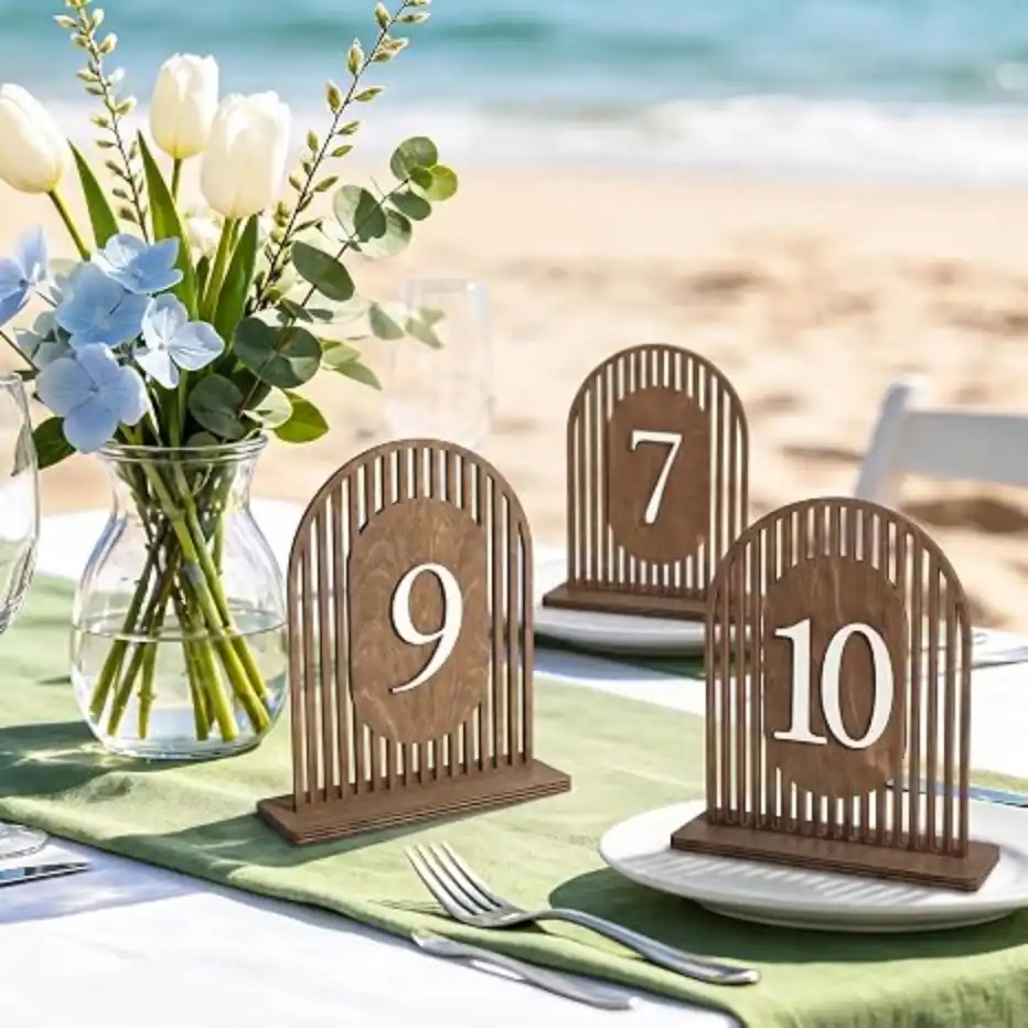 Arch Wooden Wedding Table Numbers 1-15 Rustic Reception Signs 5.3 x 6 in