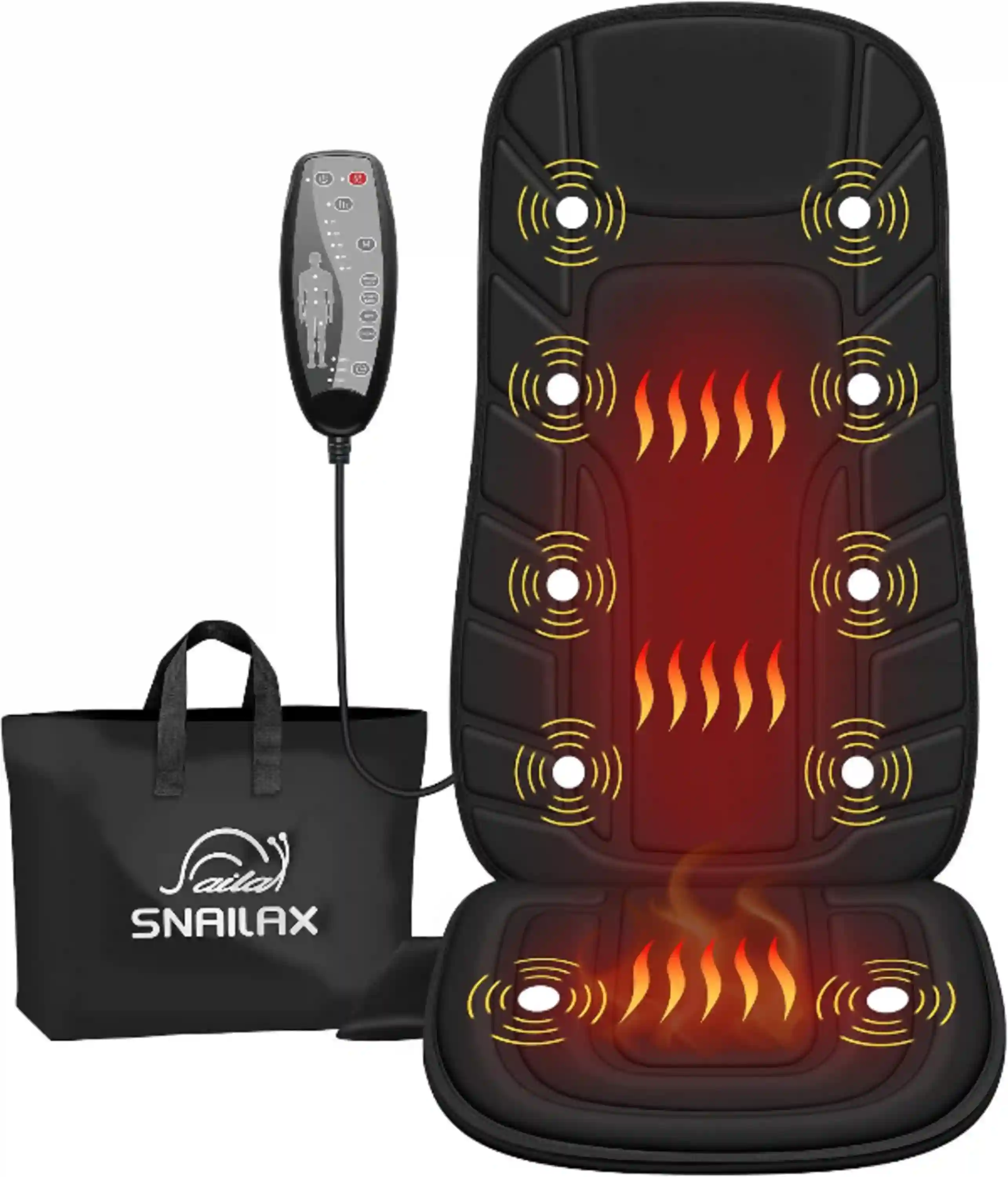 Snailax Back Massager with Heat Vibration Massage Chair Pad Seat Cushion