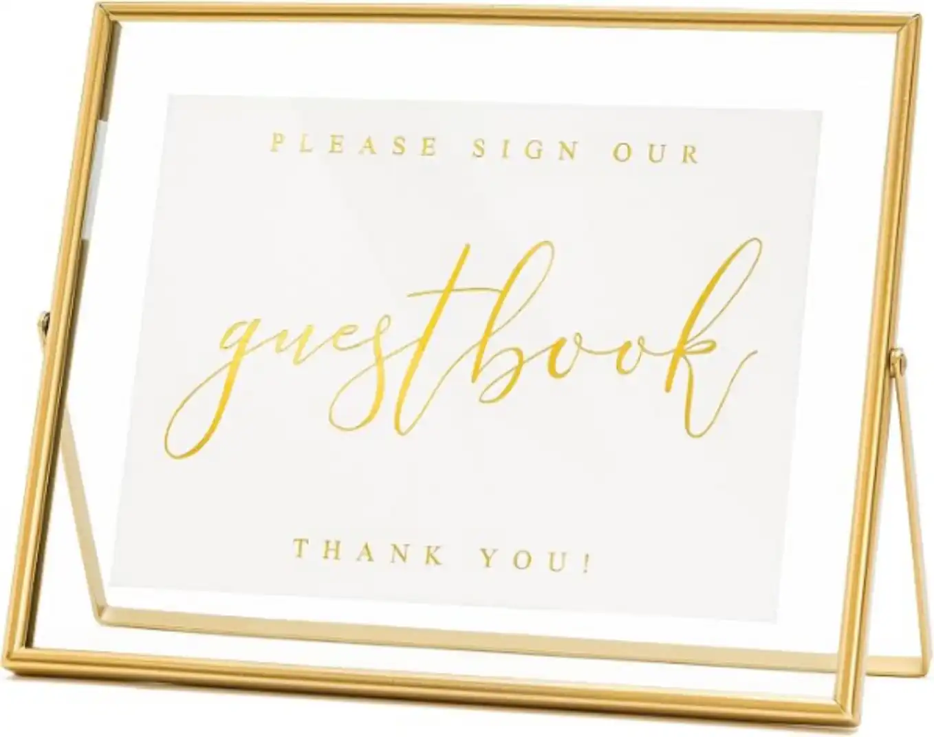 Calculs Please Sign Our Guestbook Sign Gold Floating Picture Frame