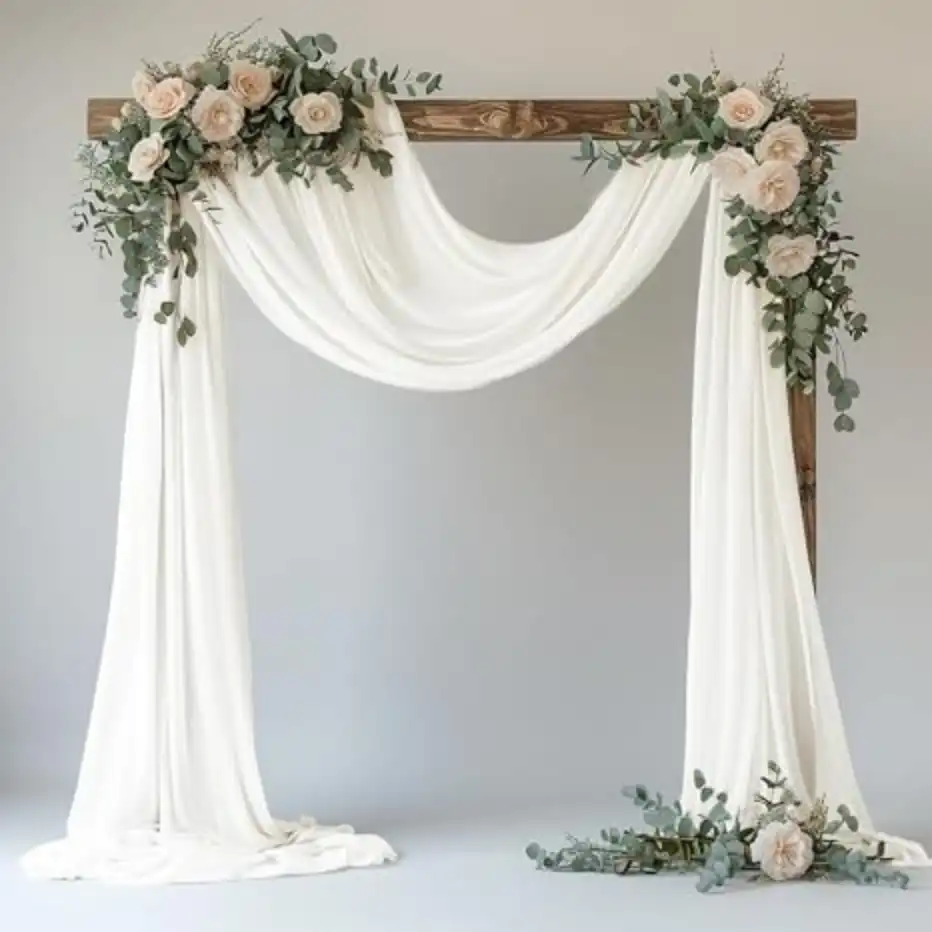 Wedding Arch Draping Fabric Sheer Chiffon Backdrop Drapes for Ceremonies
