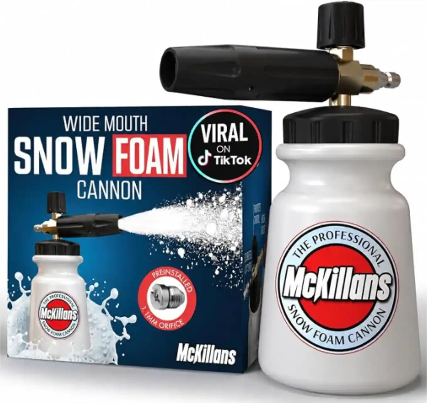 McKillans Foam Cannon Wide Mouth Pressure Washer Soap Dispenser with Adjustable Thick Snow Foam