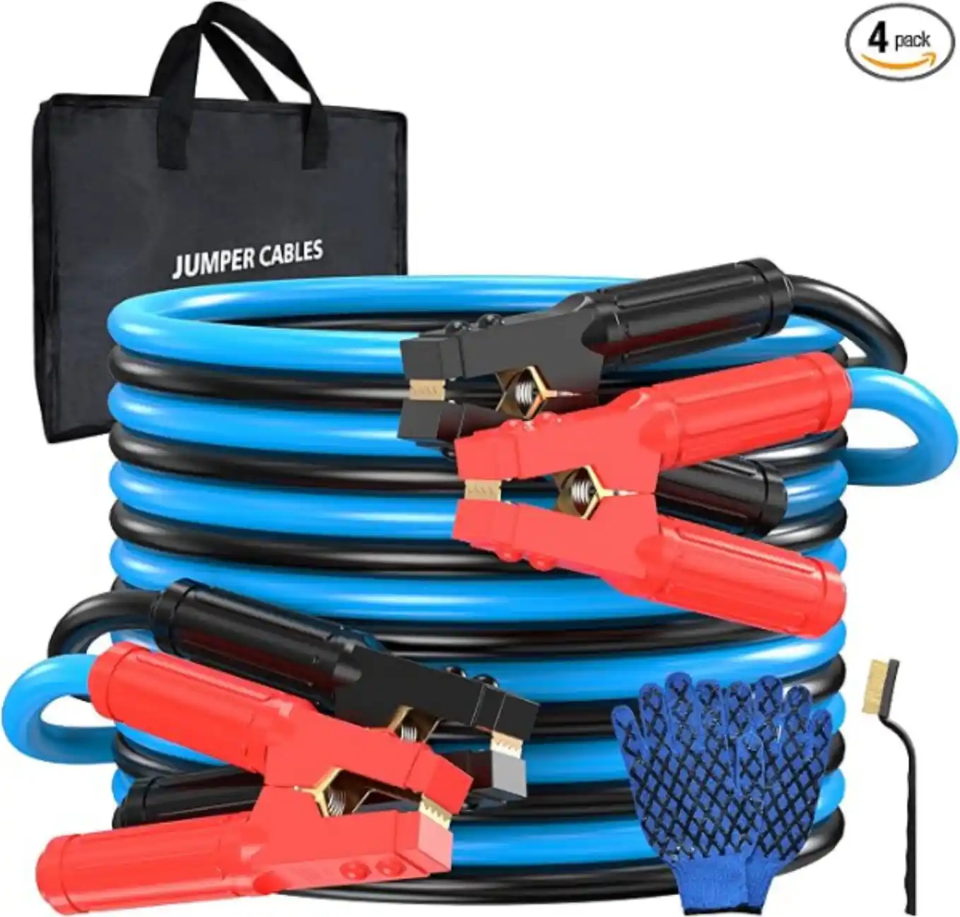 KIKIRV Zero Gauge Twenty Five Feet Heavy Duty Jumper Cables Kit for Car Battery