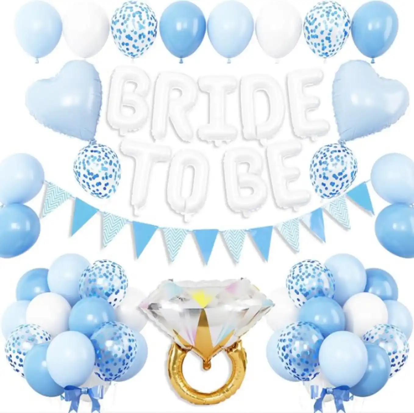 Dagelar Blue White Bachelorette Party Decorations Bride To Be Bridal Balloon Kit