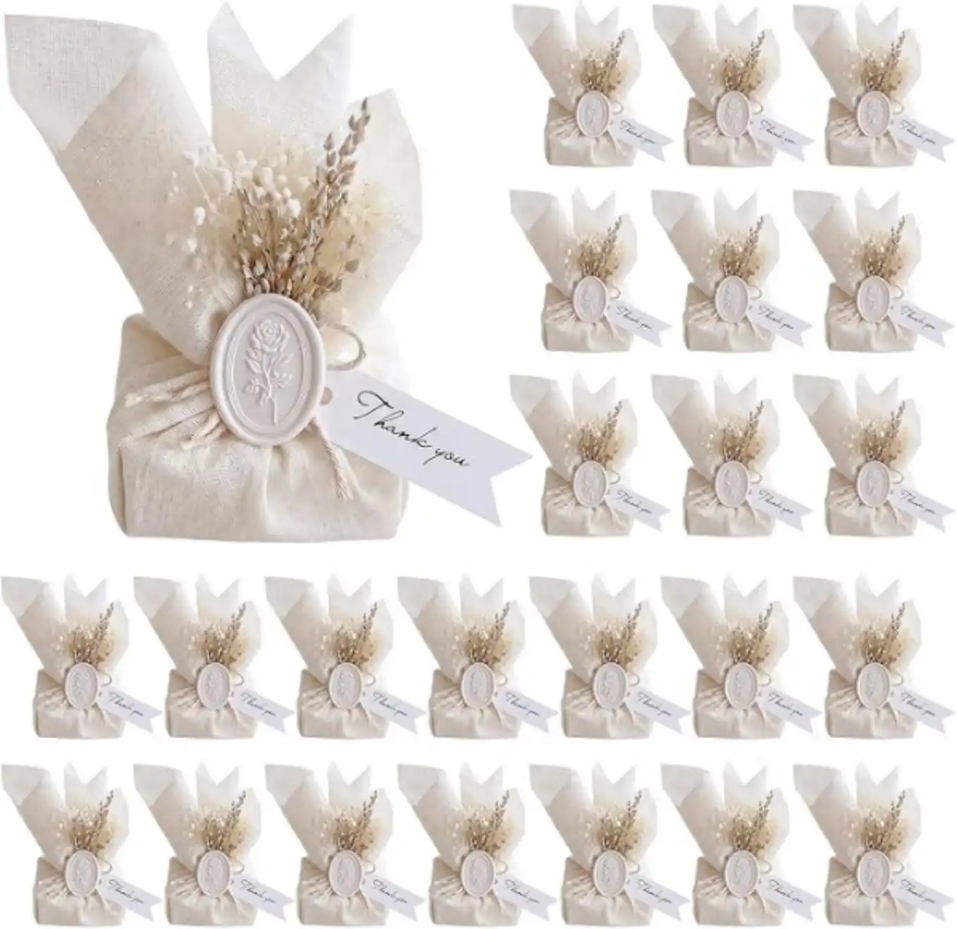 Leelosp 24 Pack Boho Mini Wedding Soap Bulk Party Favors Set