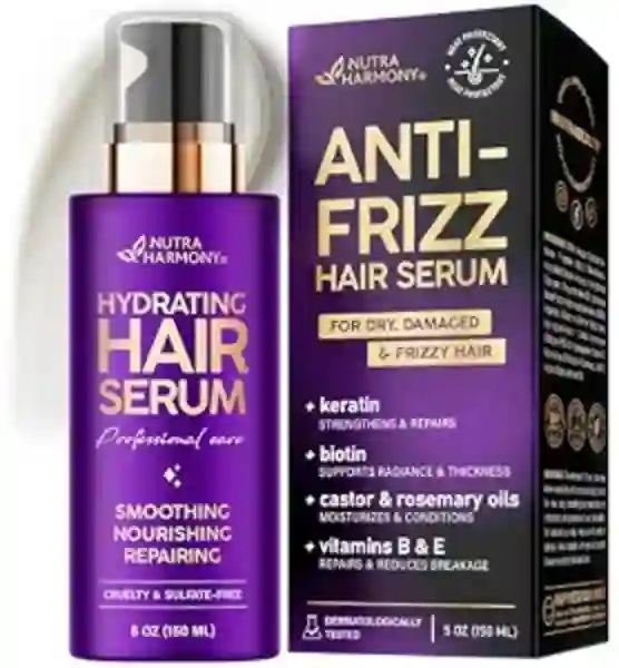NUTRAHARMONY Hydrating Leave-In Hair Serum for Dry and Frizzy Hair 5 Oz