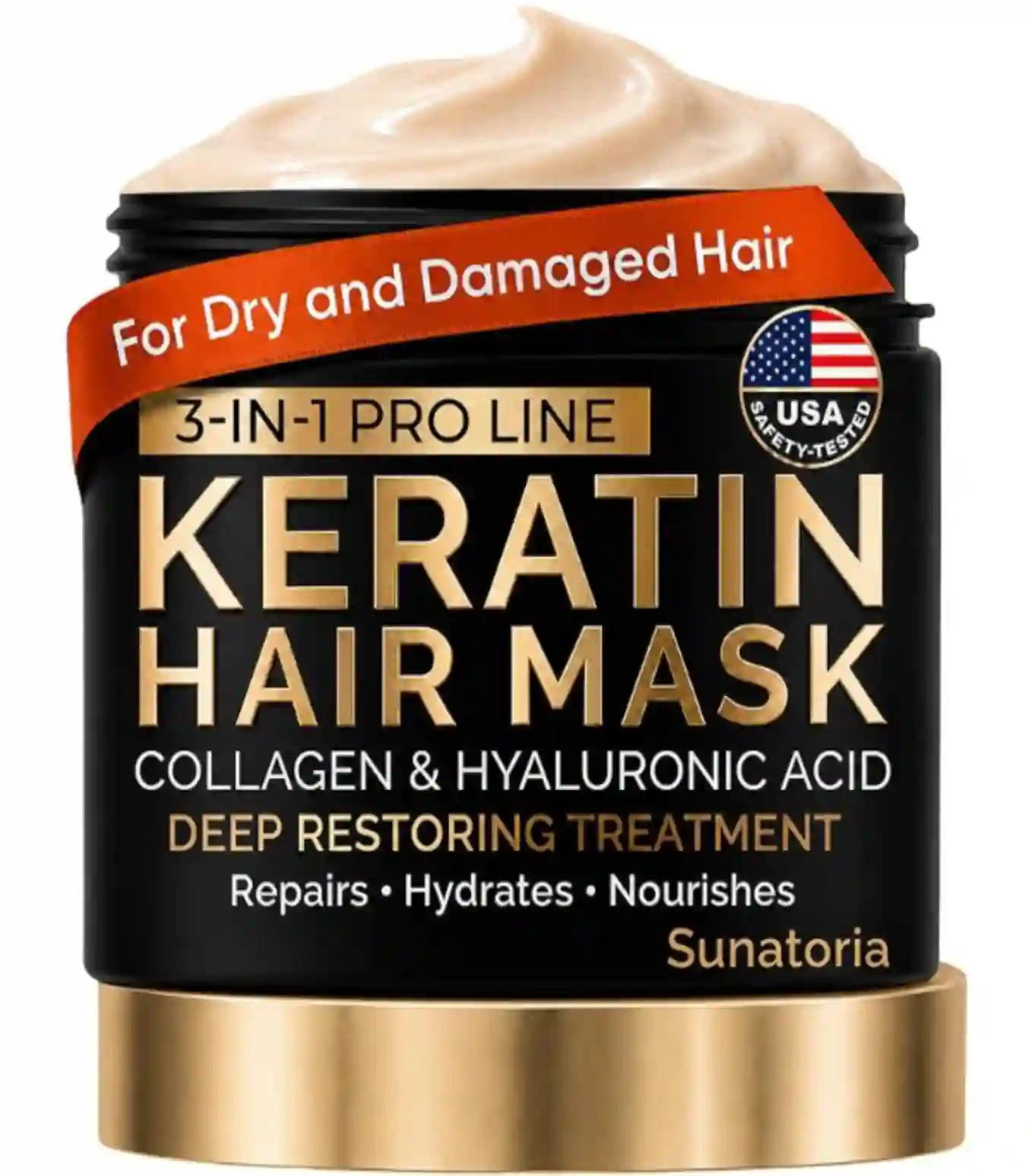 SUNATORIA Keratin Hair Mask Deep Repair Treatment for Dry Damaged Hair 8.5 Fl Oz
