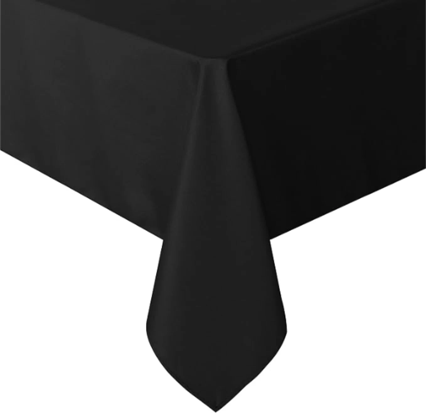 sancua Rectangle Tablecloth 60 x 84 Inch Black Stain and Wrinkle Resistant Washable Polyester Cloth Cover